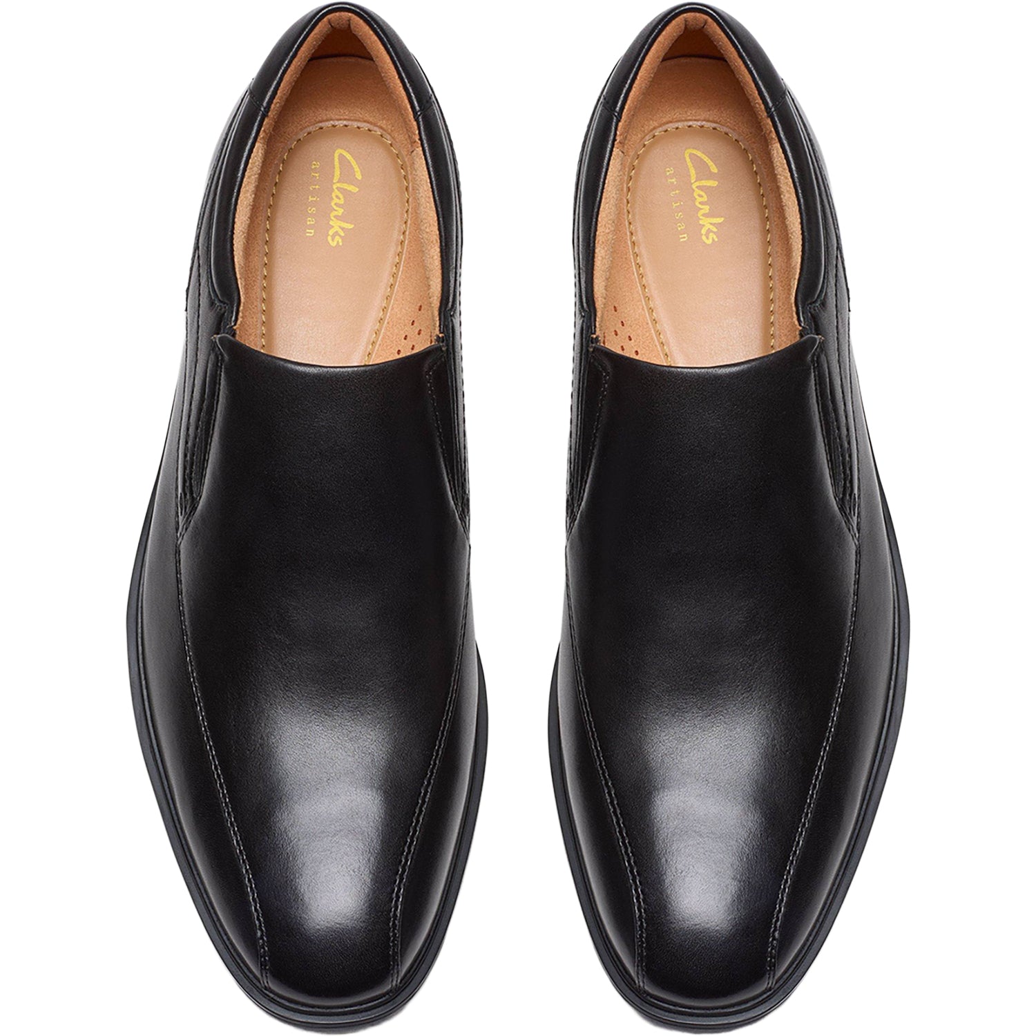 Mens Clarks Clarks Eldredge Step Men's Dress Slip Ons Black Leather Black Leather