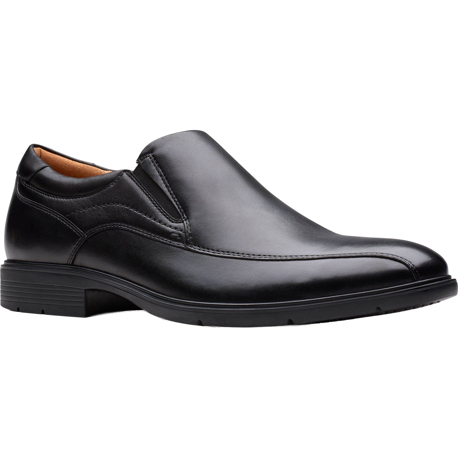 Clarks Eldredge Step Men's Dress Slip Ons Black Leather – Footwear etc