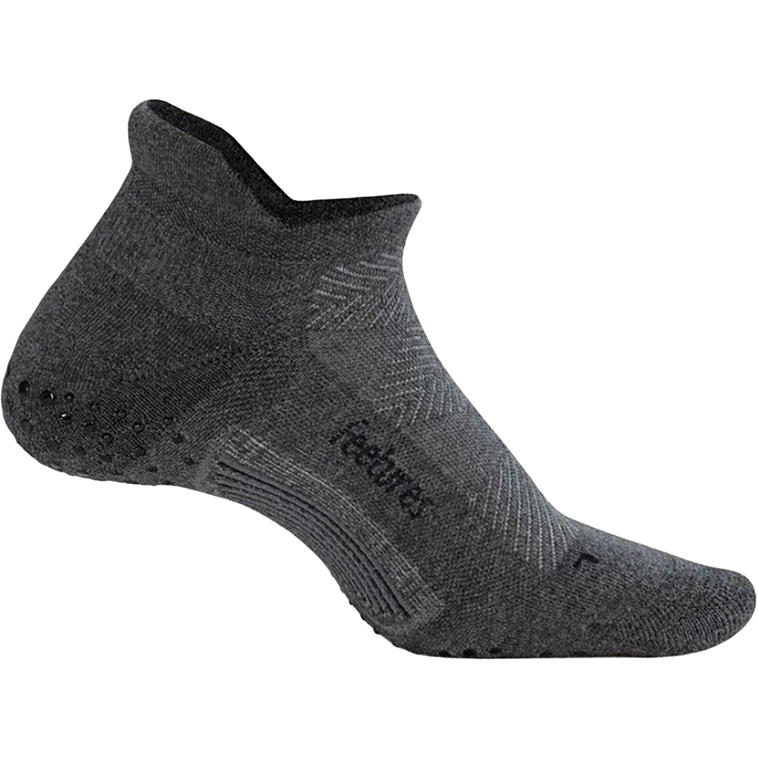 Unisex Feetures Feetures Elite Grip Max Cushion Tab Unisex Athletic Shoes Socks Flow Gray Flow Gray
