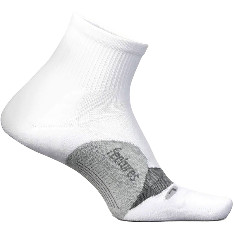 Unisex Feetures Elite Light Cushion Quarter Socks White