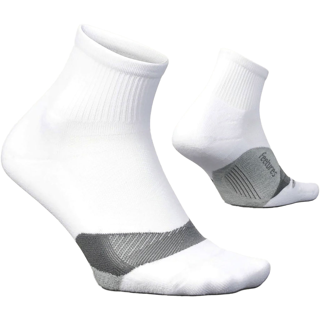 Unisex Feetures Unisex Feetures Elite Light Cushion Quarter Socks White White
