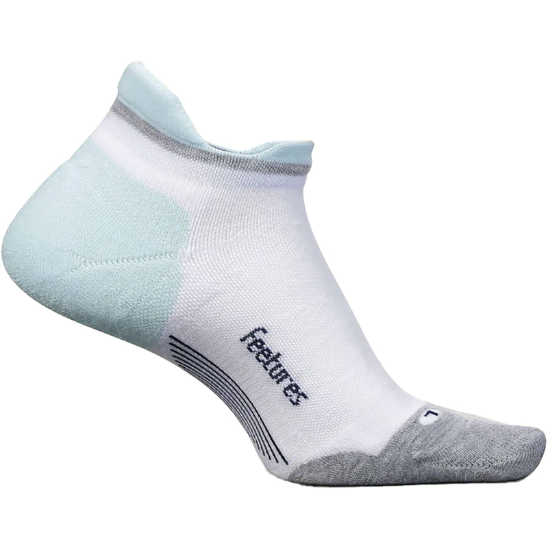 Unisex Feetures Elite Max Cushion No Show Tab Socks White Sky