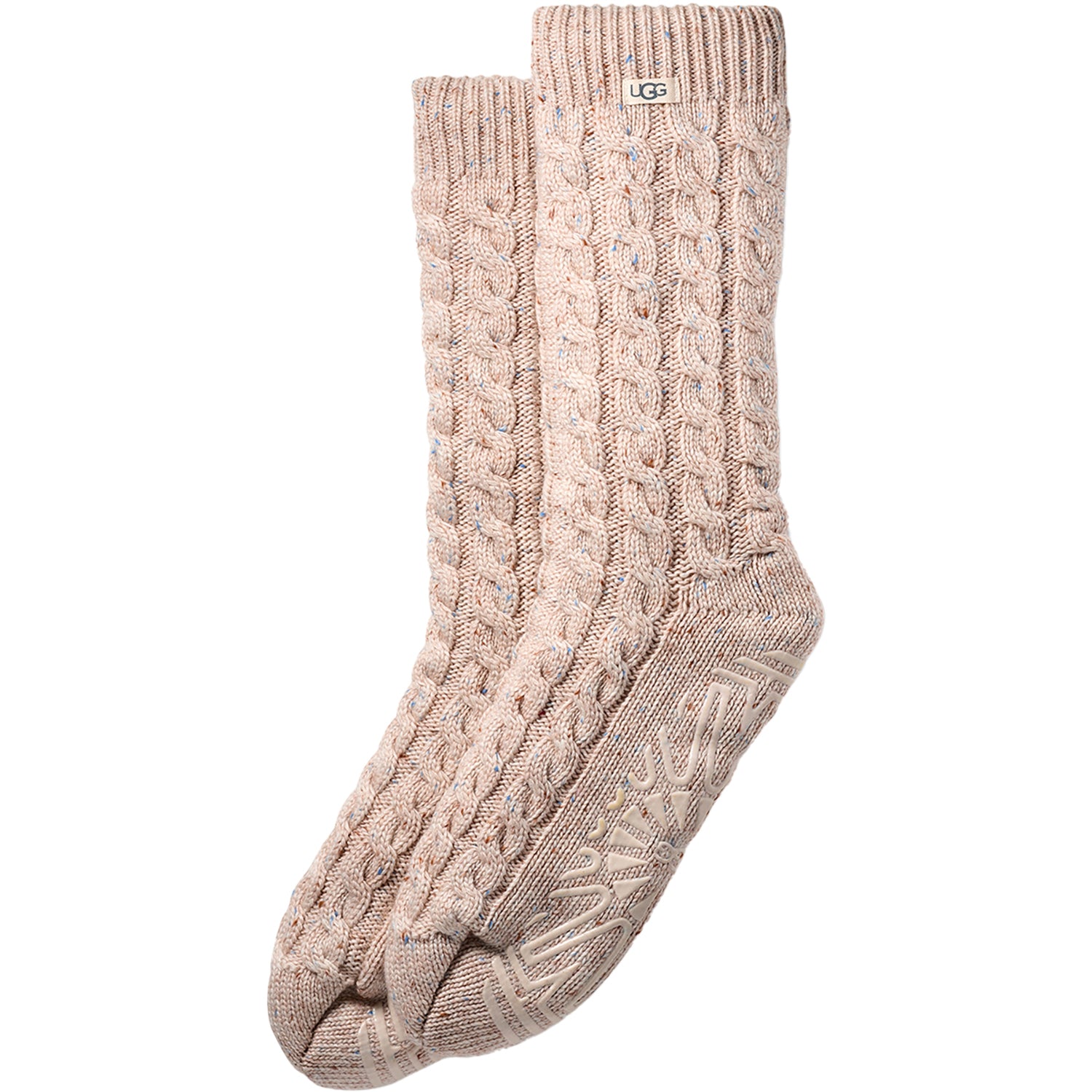 Womens Ugg Women's UGG Elowyn Cable Knit Fleece Lined Sock Creme Confetti Creme Confetti