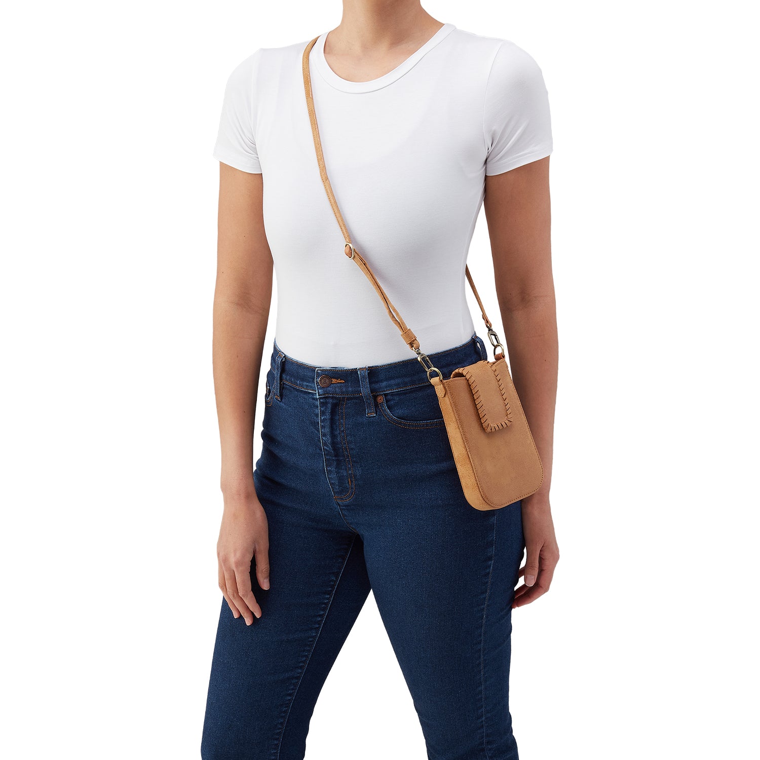 Womens Hobo Hobo Expedition Phone Crossbody Handbag Whiskey Buffed Leather Whiskey Buffed Leather