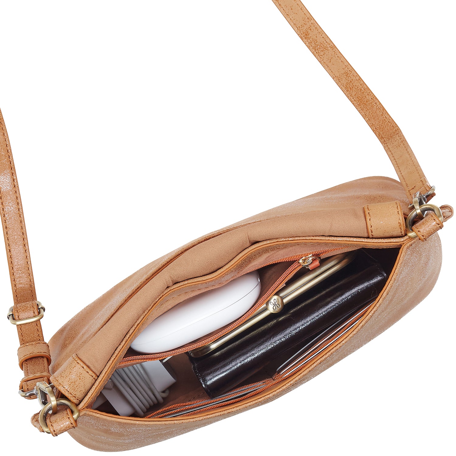 Womens Hobo Hobo Expedition Shoulder Crossbody Handbag Whiskey Whiskey