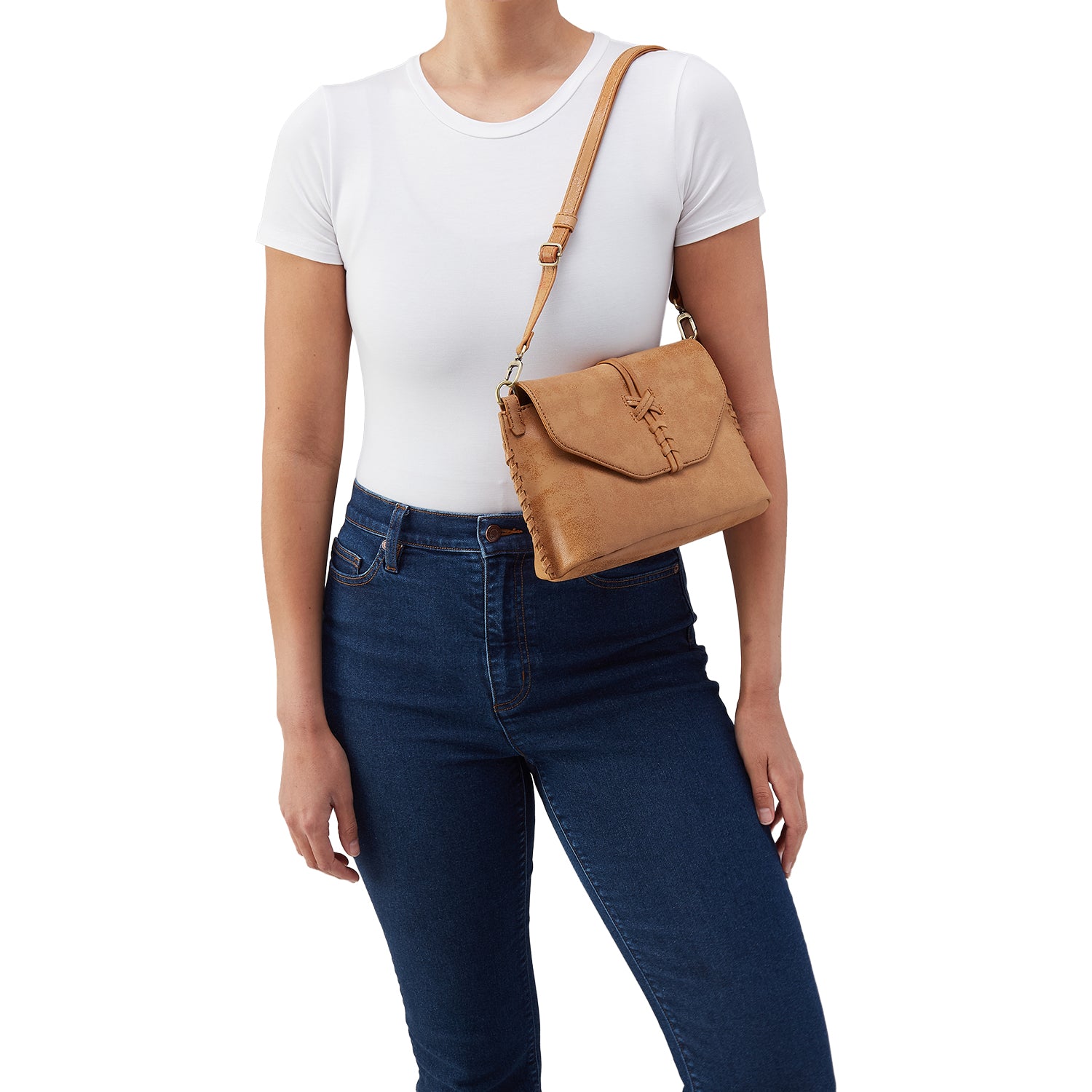 Womens Hobo Hobo Expedition Shoulder Crossbody Handbag Whiskey Whiskey