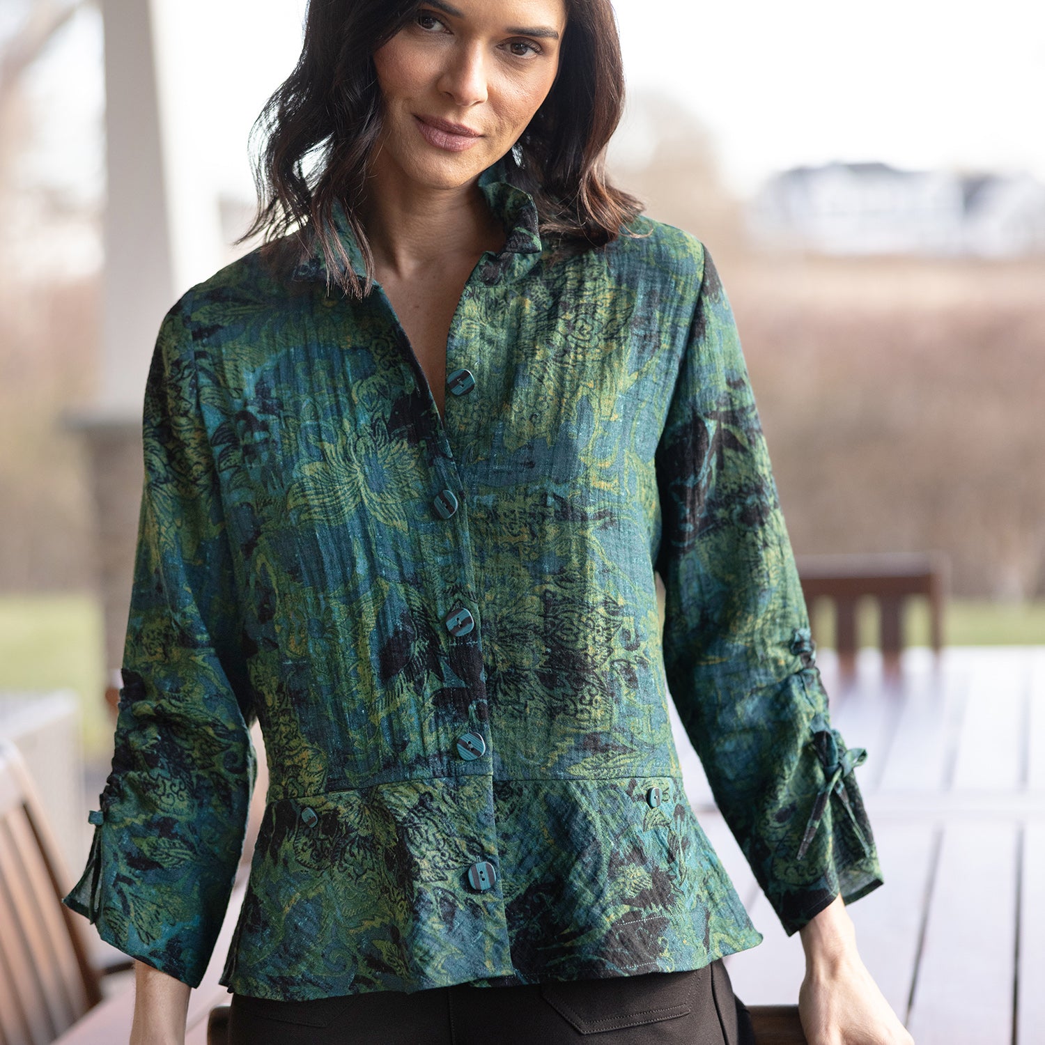 Womens Habitat Habitat Express Travel Jacobian Floral Event Jacket Women's Outerwear Outdoor Everglade Everglade