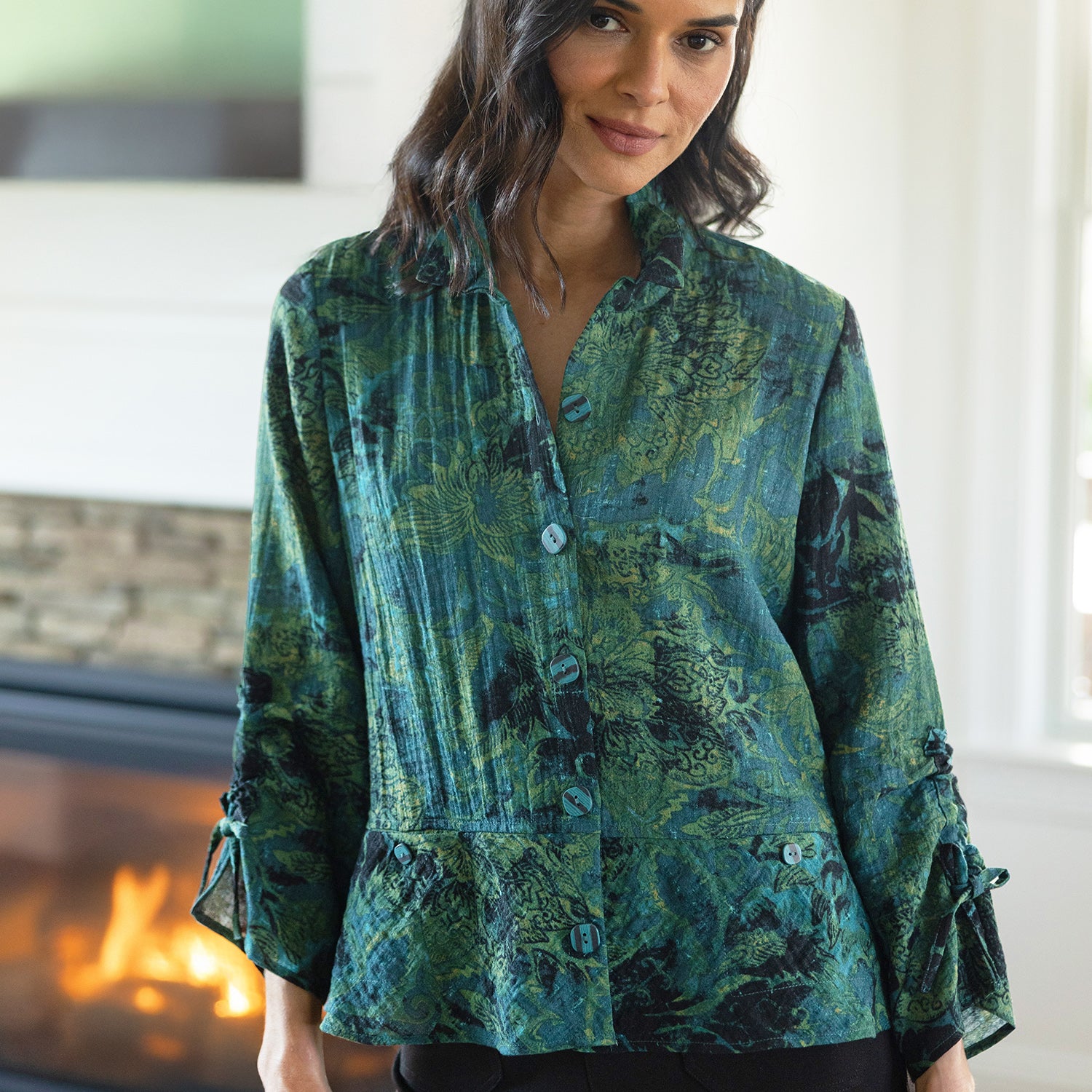 Womens Habitat Habitat Express Travel Jacobian Floral Event Jacket Women's Outerwear Outdoor Everglade Everglade