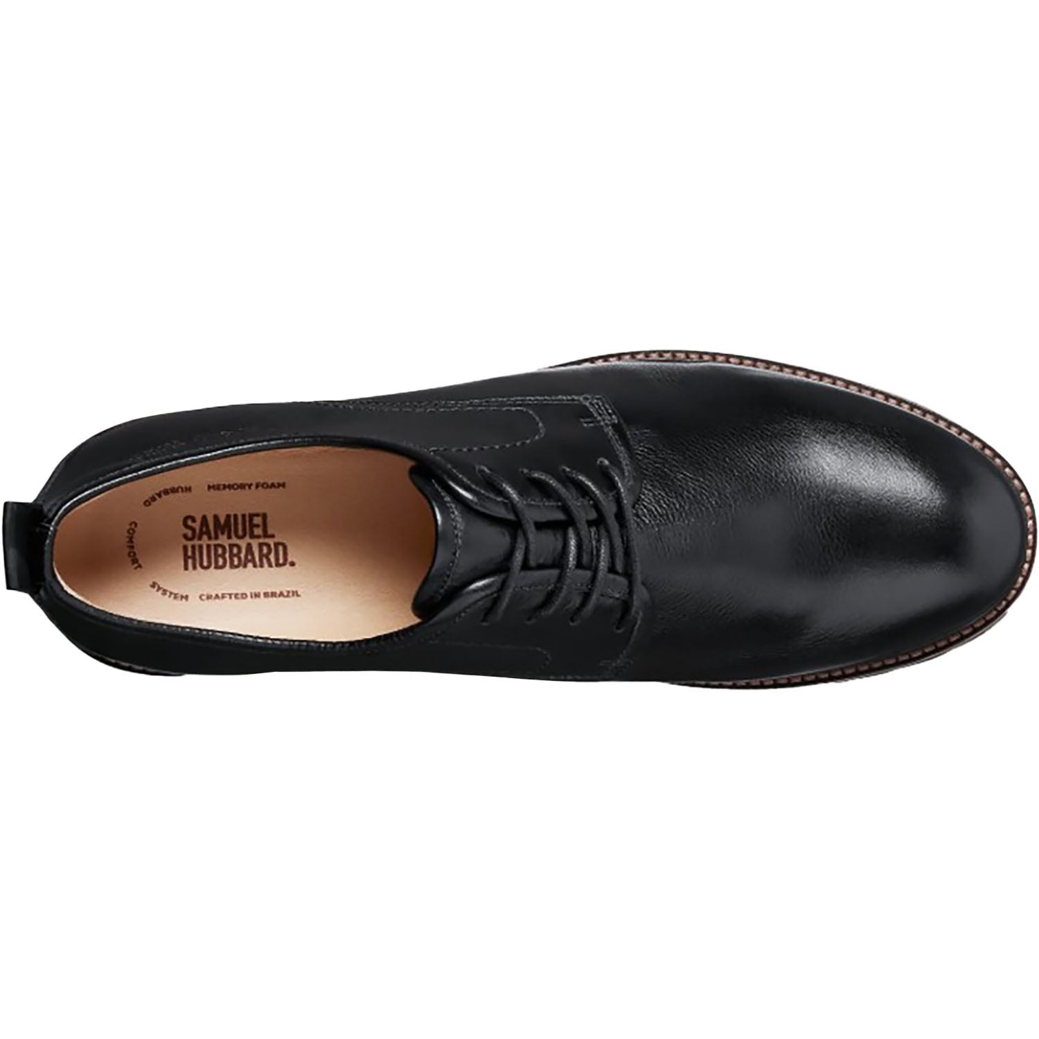 Mens Samuel hubbard Samuel Hubbard Featherlight Founder Men's Dress Lace Up Shoes Black Tumbled Leather Black Tumbled Leather