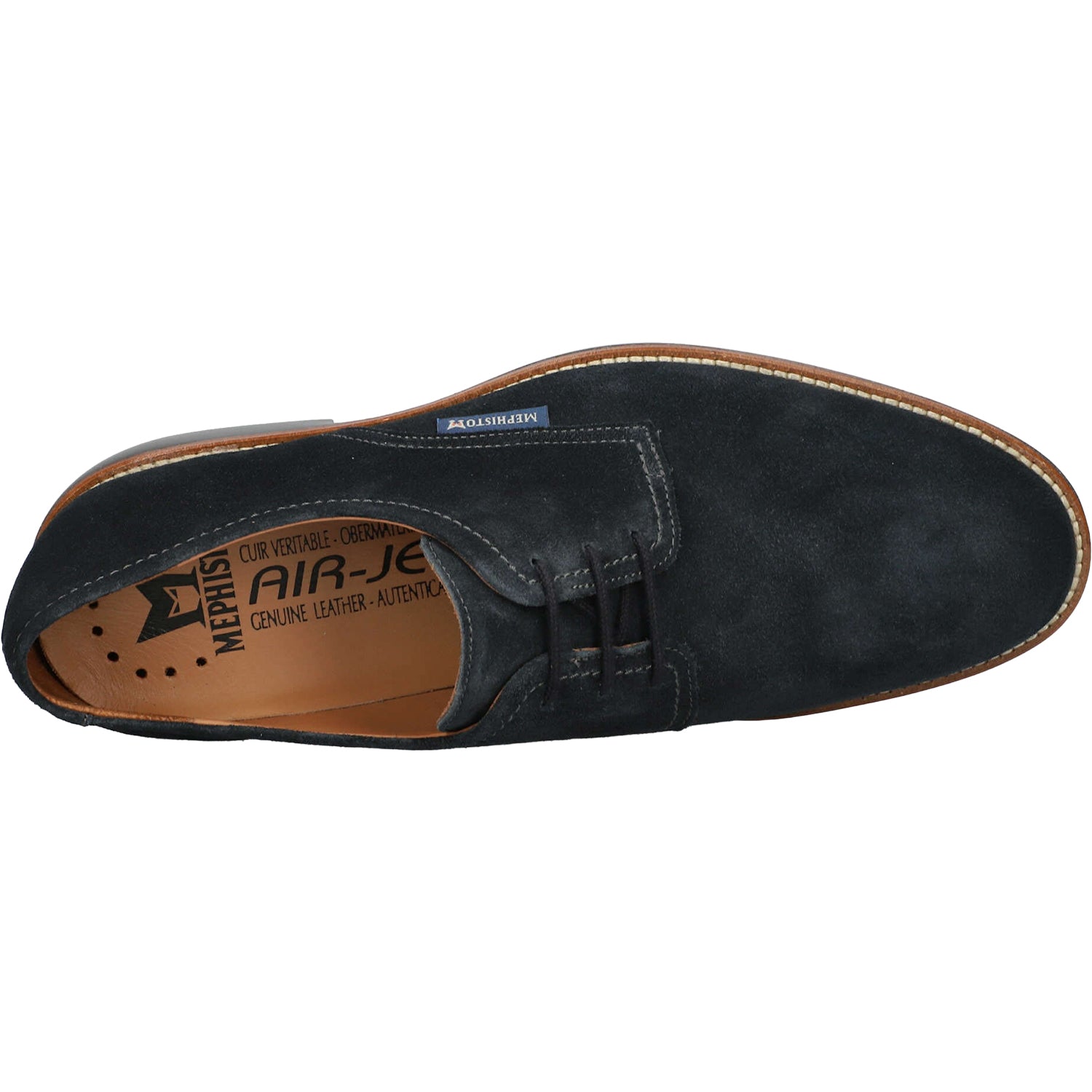 Mens Mephisto Mephisto Fedrik Men's Dress Shoes Blue Velsport Blue Velsport