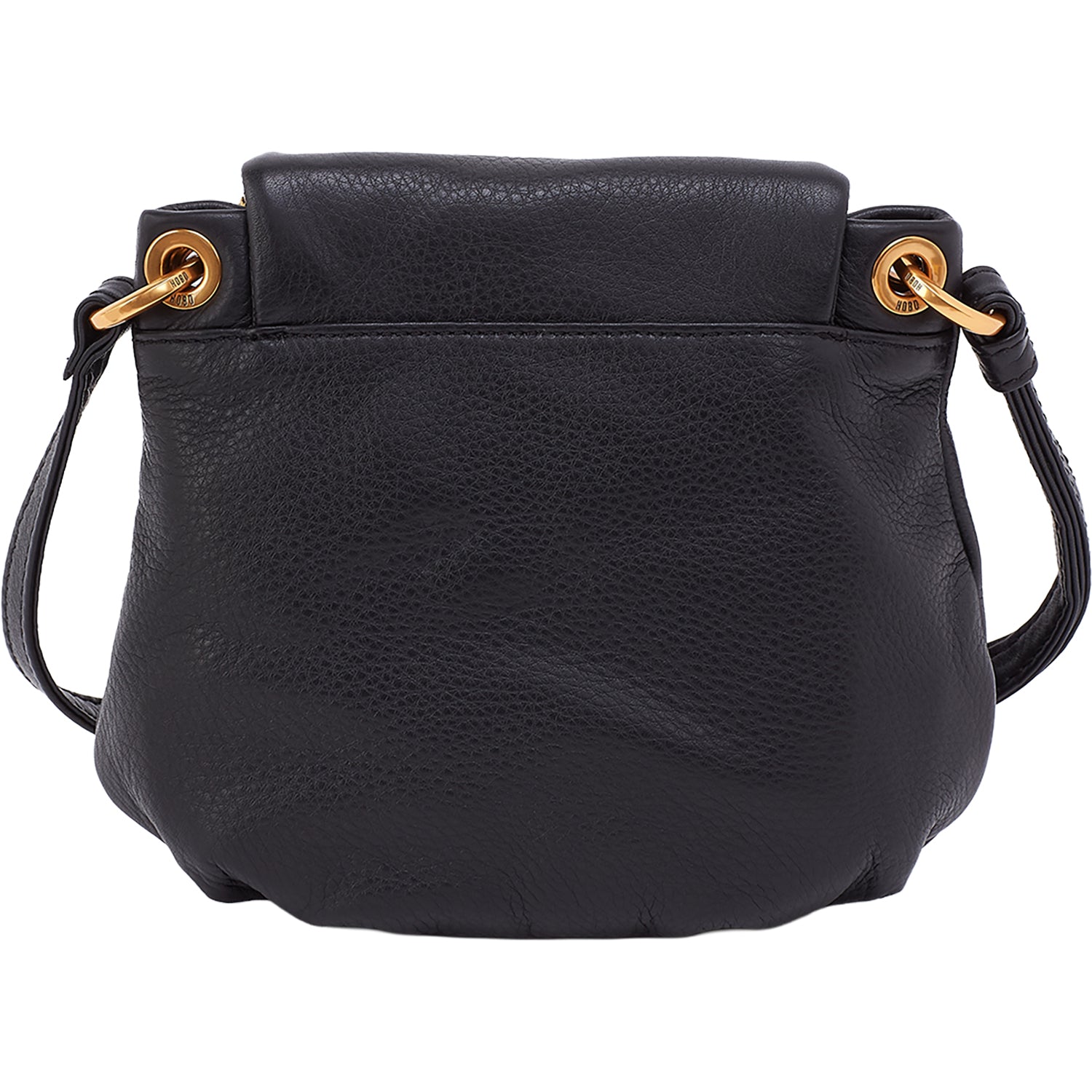 Womens Hobo Hobo Fern Zip-Flap Crossbody Handbag Black Pebbled Leather Black Pebbled Leather