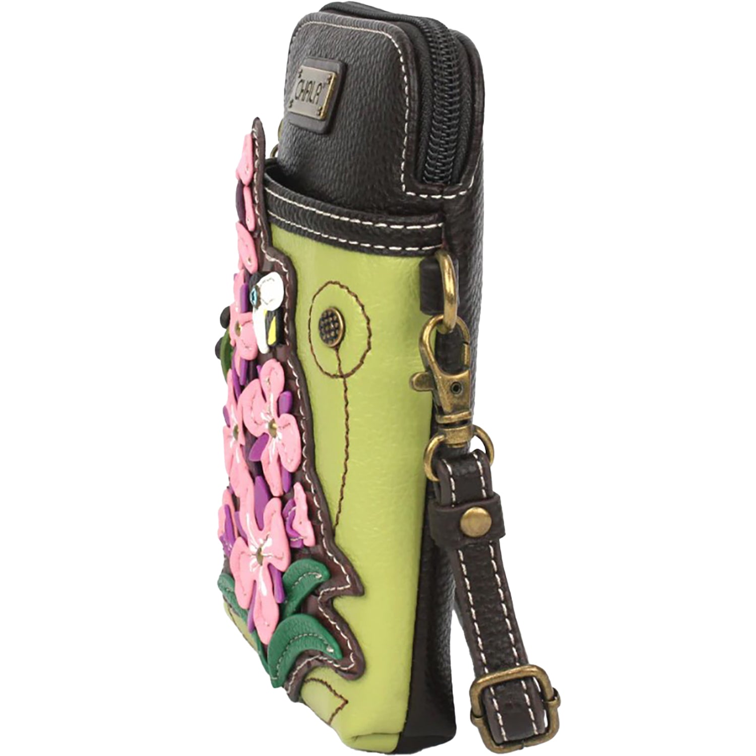 Womens Chala Chala Purple Flower Cellphone Crossbody Handbag Green Green