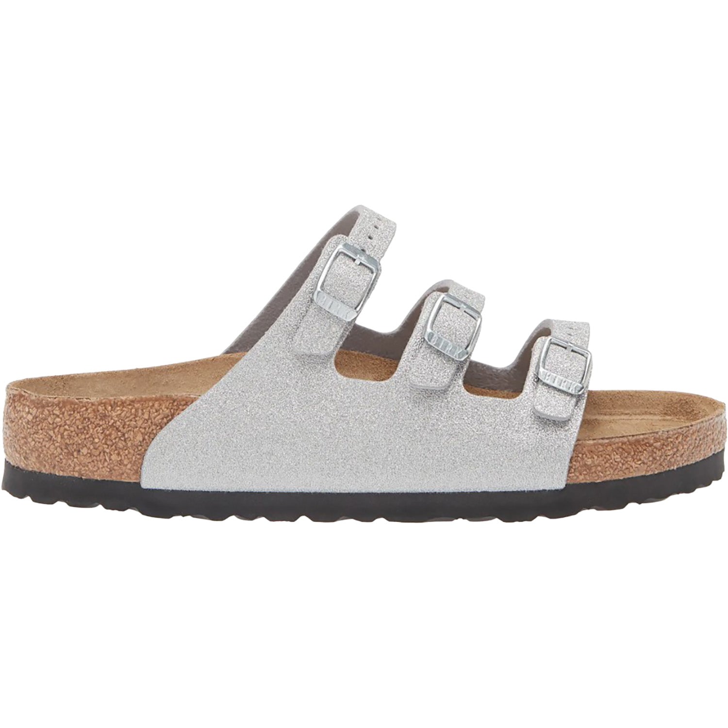 Womens Birkenstock Birkenstock Florida Women's Sandals Shiny Glitter Silver Shiny Glitter Silver
