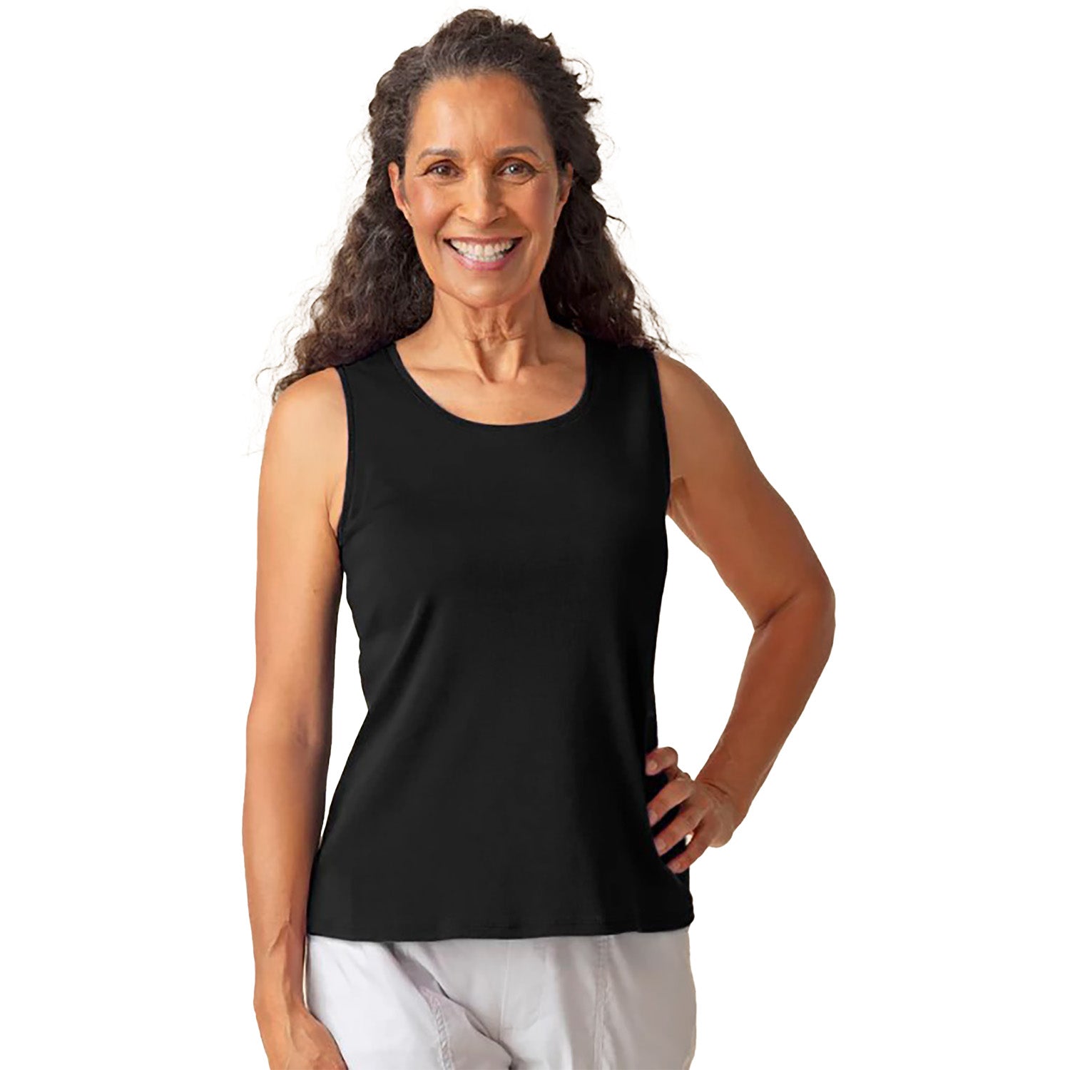 Womens Olivia by habitat Olivia by Habitat Foundation Knit Layering Tank Women's Tank Top Black Black