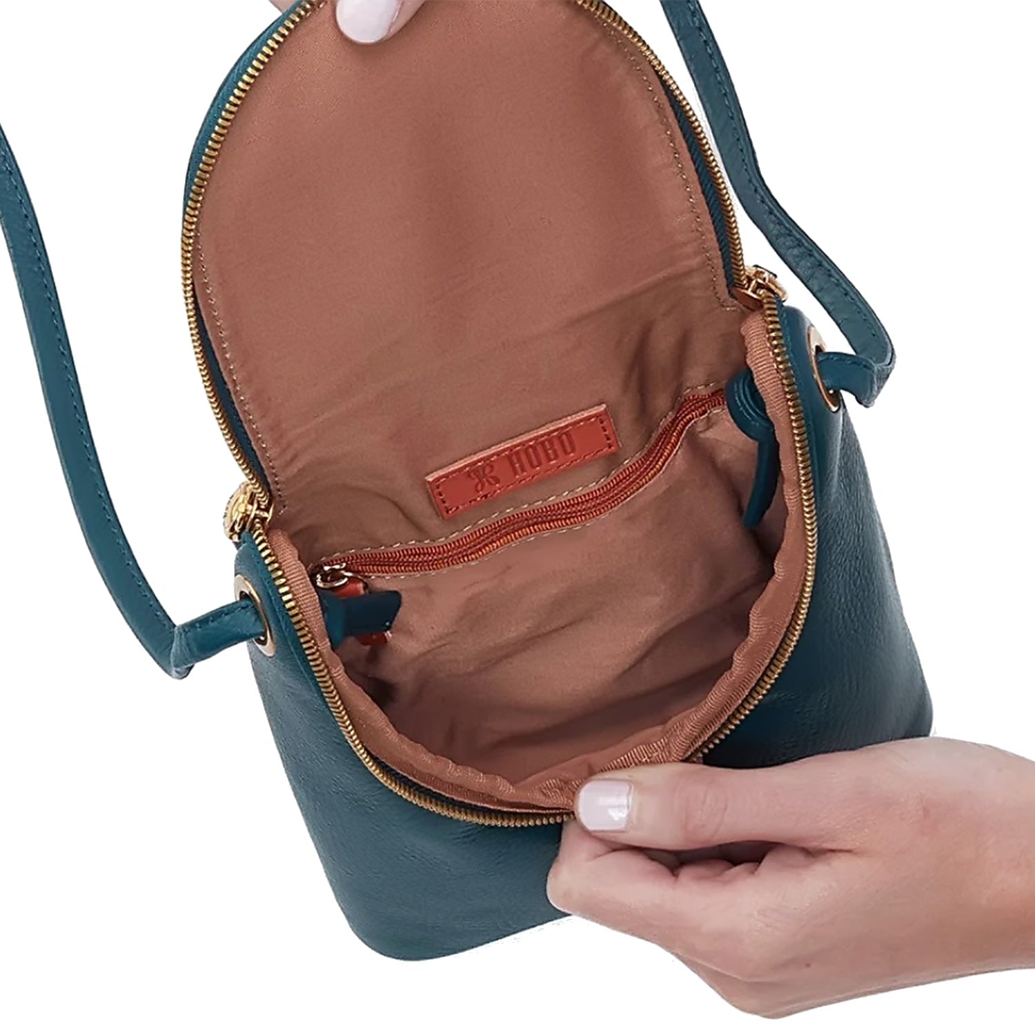 Hobo Fern Leather Crossbody Bag Midnight Teal