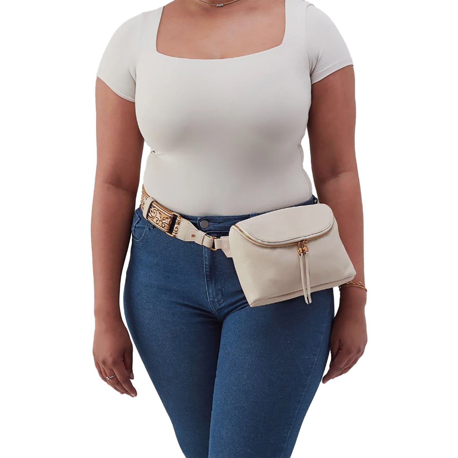 Womens Hobo Hobo International Fern Large Belt Bag Handbag Birch with Webbing Strap Birch with Webbing Strap