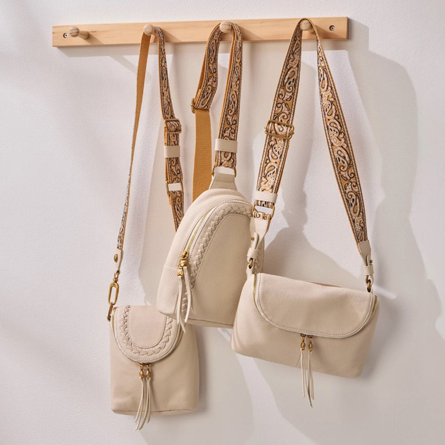 Womens Hobo Hobo International Fern Large Belt Bag Handbag Birch with Webbing Strap Birch with Webbing Strap