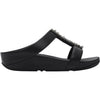 Womens Fit flop FitFlop Fino Pearls-and-Crystal H-Bar Slide Women's Slide Sandals Black Black