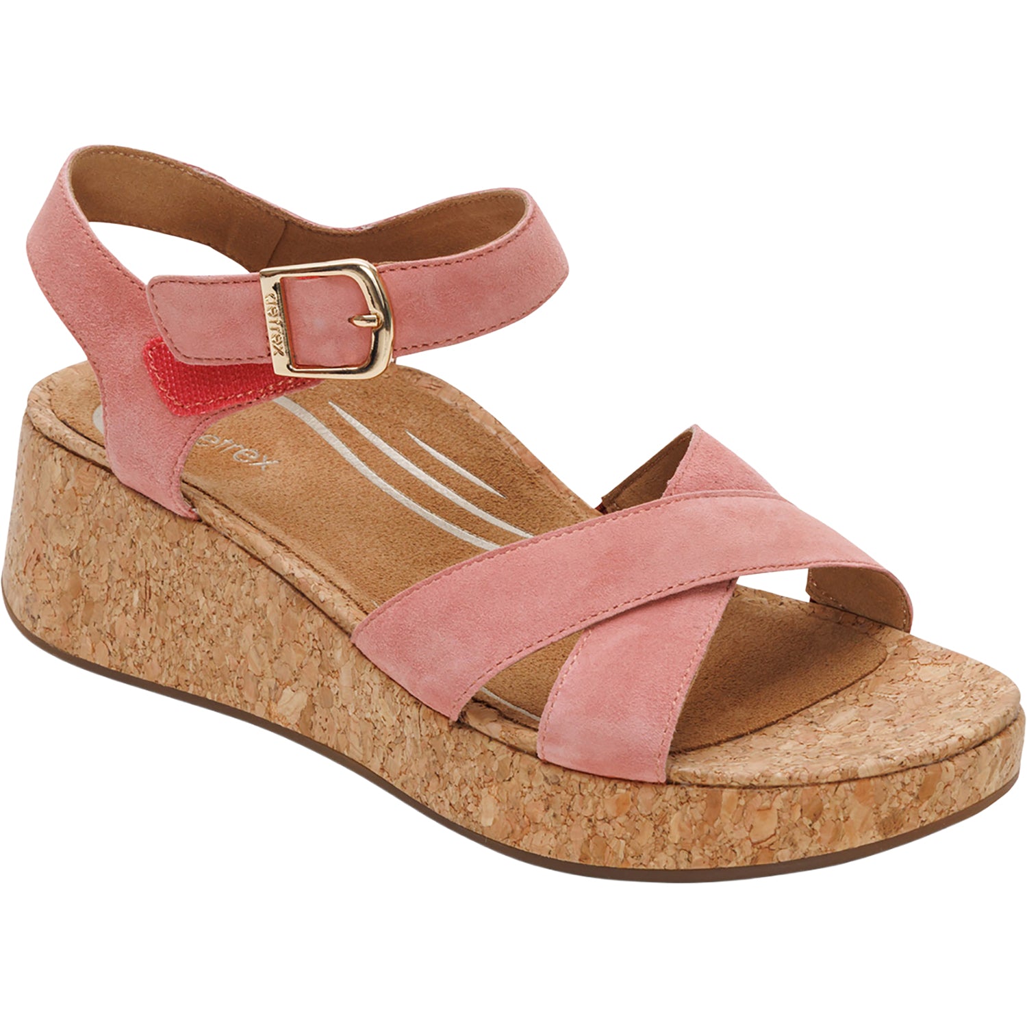Womens Aetrex Aetrex Flora Women's Wedge Sandals Antique Rose Antique Rose