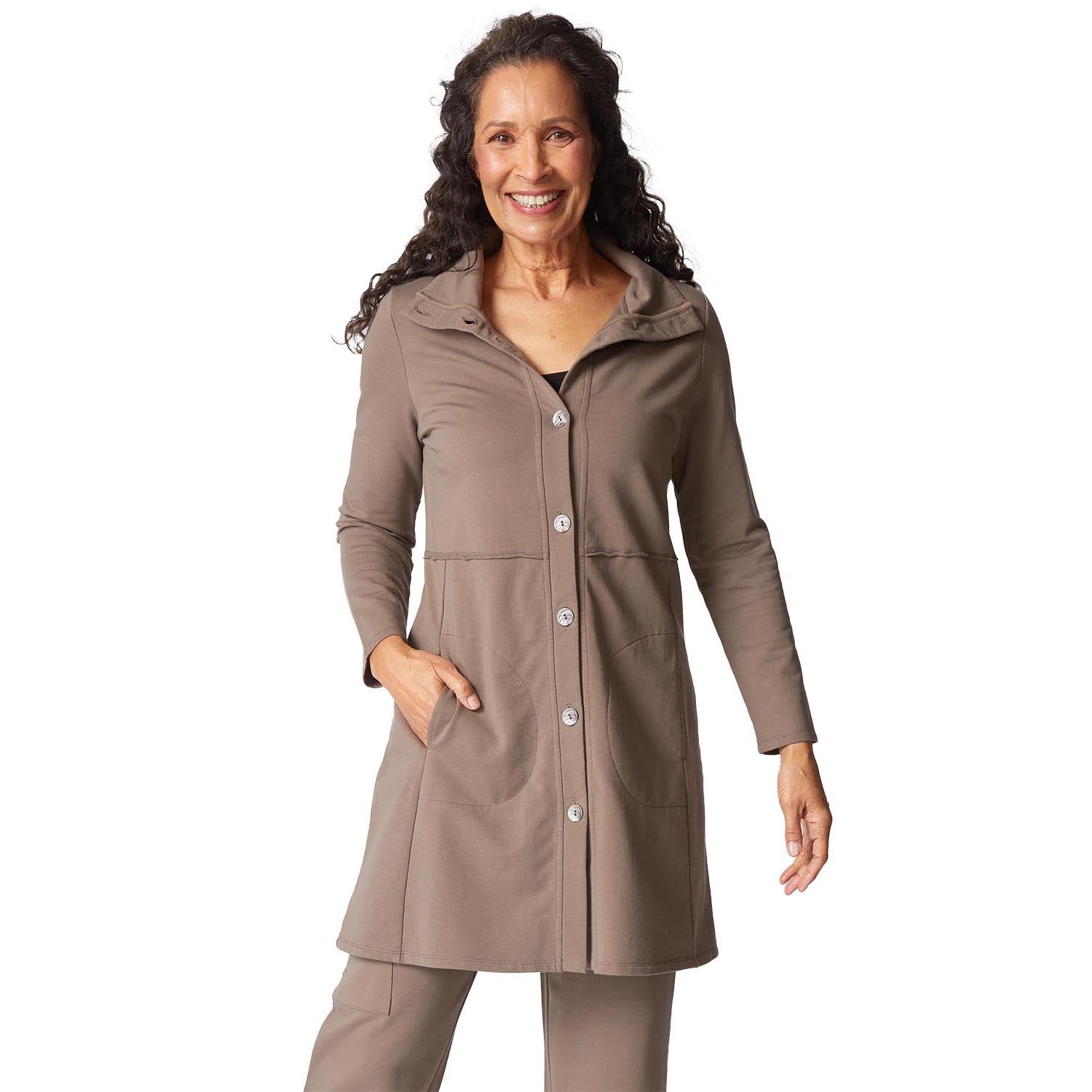 Habitat French Terry Car Coat Women's Outerwear Truffle – Footwear