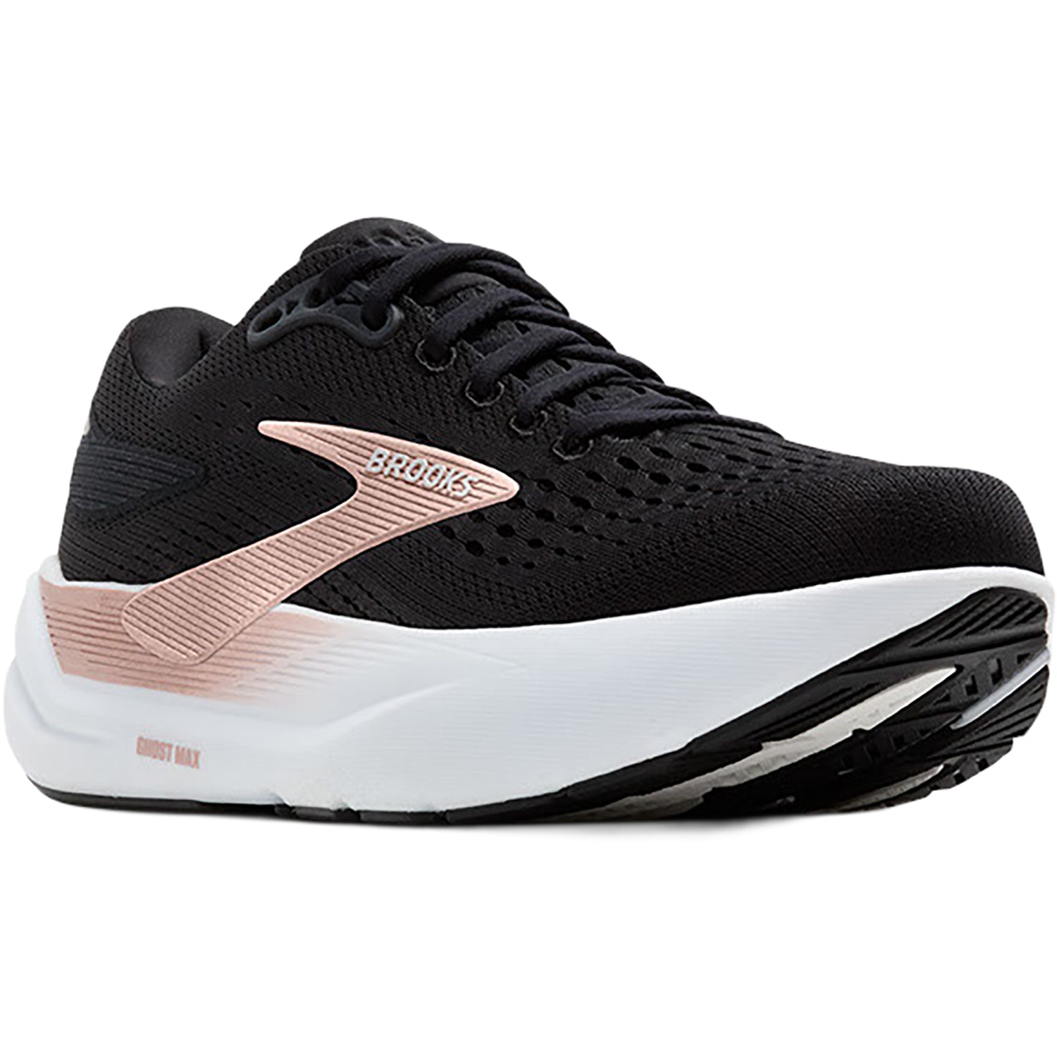 Womens Brooks Brooks Ghost Max 3 (Neutral Support) Women's Running Shoes Black/Black/Rosegold Black/Black/Rosegold