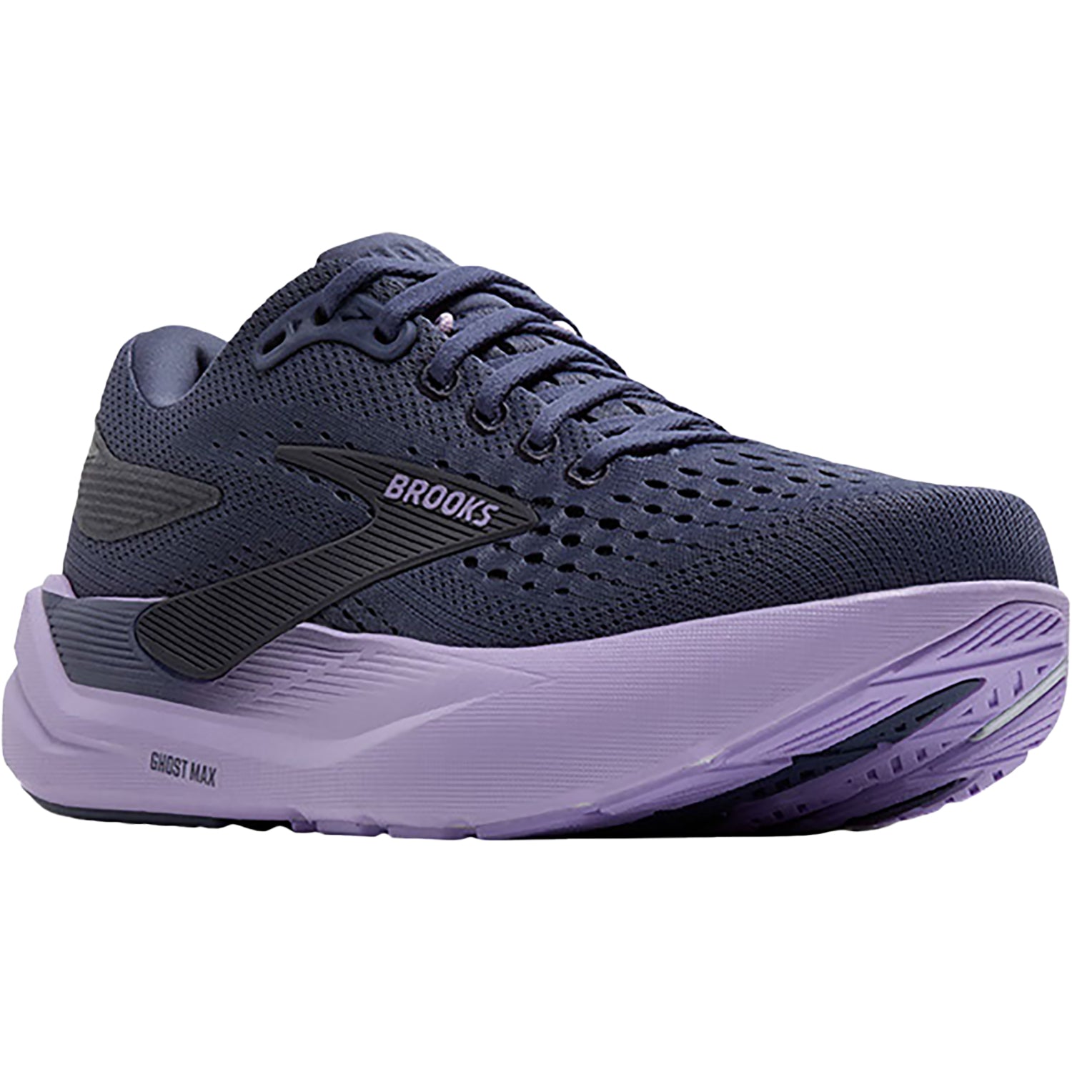 Womens Brooks Brooks Ghost Max 3 (Neutral Support) Women's Running Shoes Night Shadow/Ebony/Purple Night Shadow/Ebony/Purple