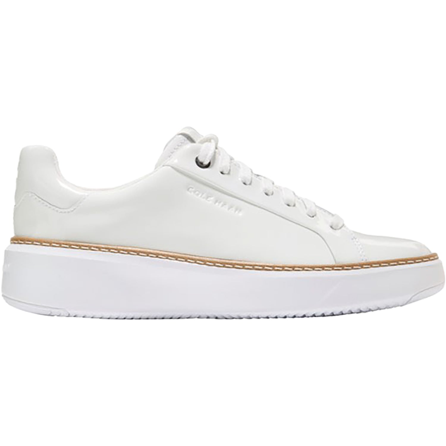 Womens Cole haan Cole Haan GrandPro TopSpin Women's Sporty Lace Up Shoes White Patent White Patent