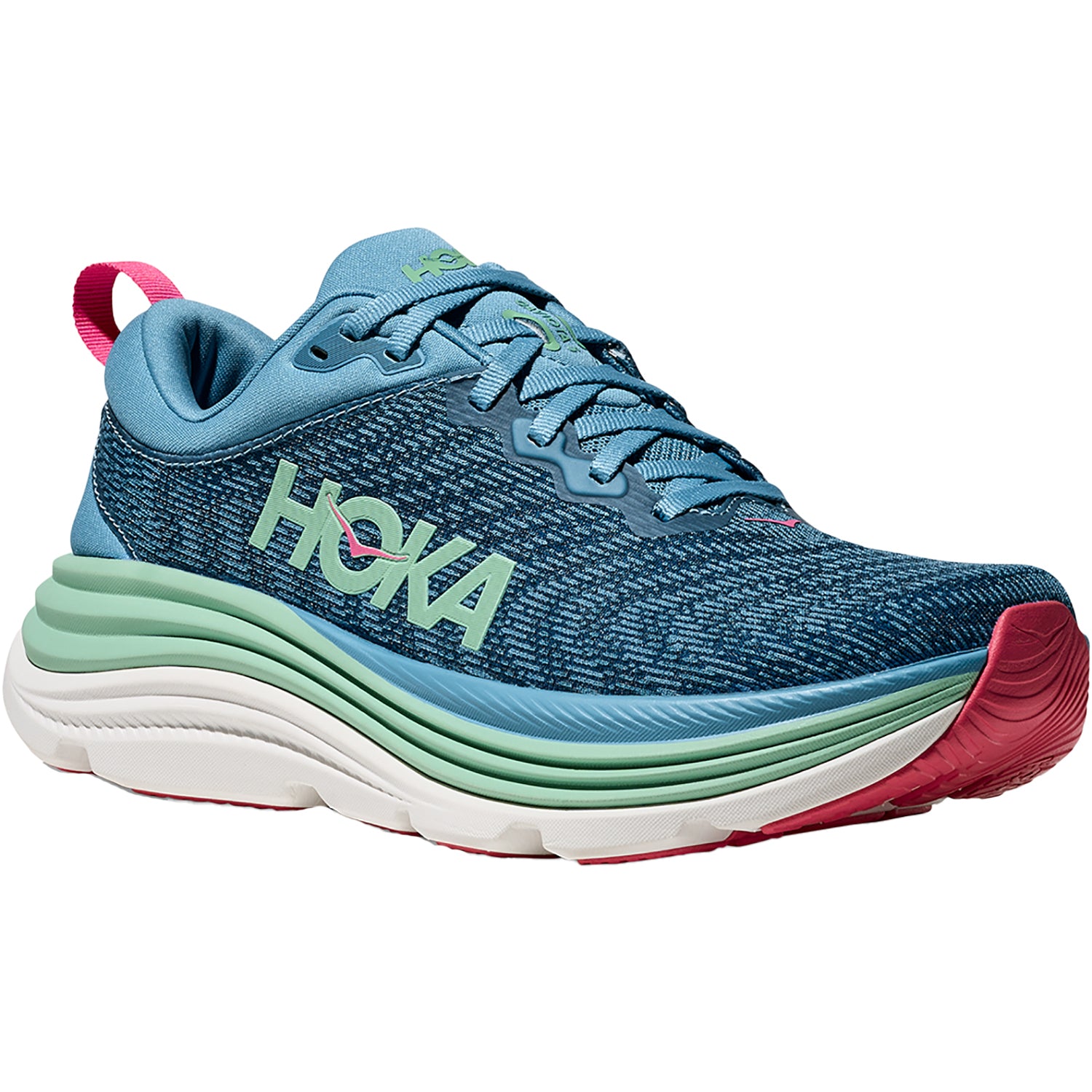 Womens Hoka one one Women's Hoka Gaviota 5 Alpine Blue/Jadeite (Stability Support) Alpine Blue/Jadeite