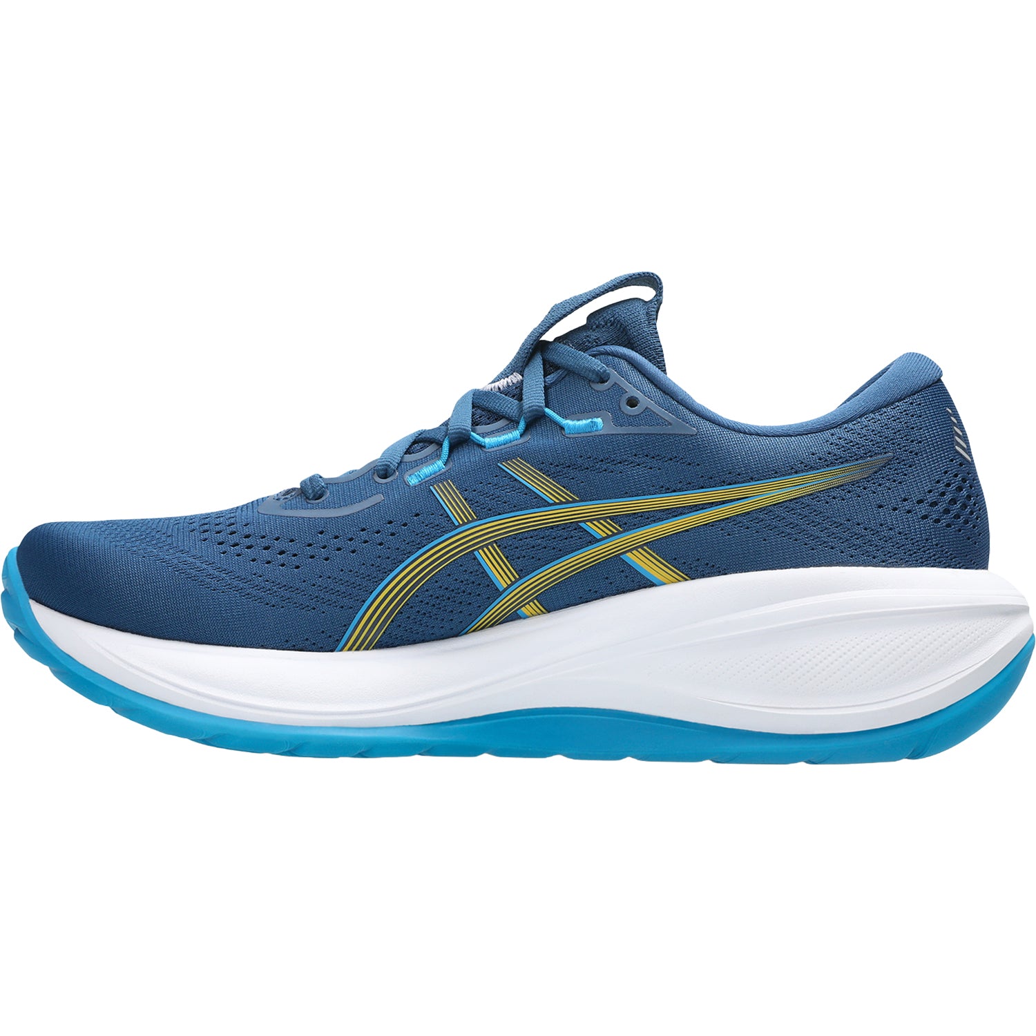 Mens Asics ASICS Gel-Cumulus 28 (Neutral Support) Men's Athletic Shoes Twilight Blue/Yamabuki Twilight Blue/Yamabuki