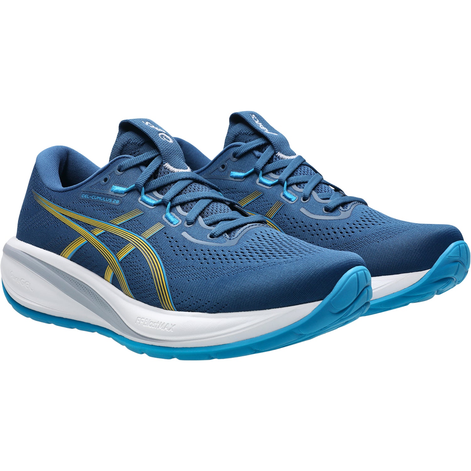 Mens Asics ASICS Gel-Cumulus 28 (Neutral Support) Men's Athletic Shoes Twilight Blue/Yamabuki Twilight Blue/Yamabuki