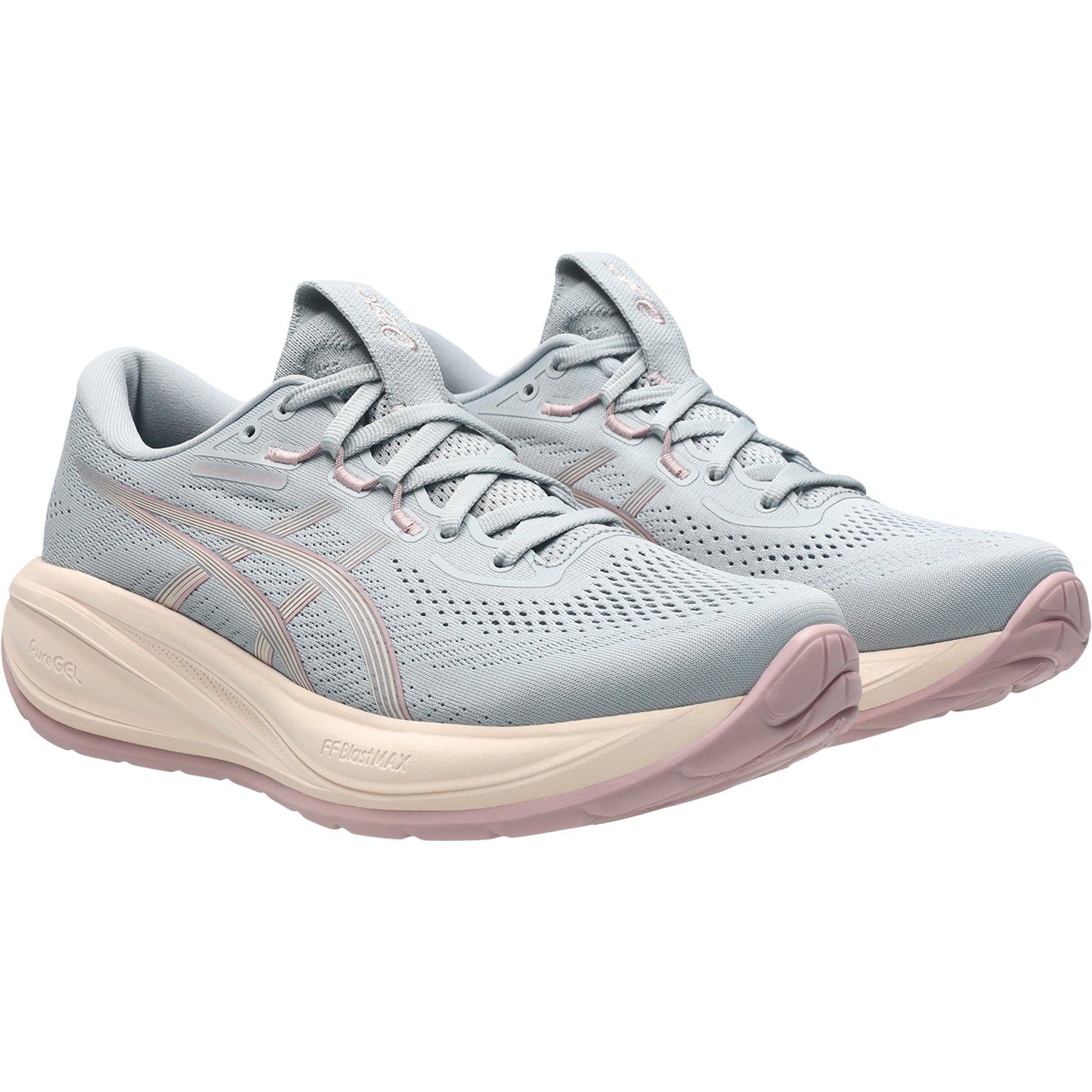 Womens Asics ASICS Gel-Cumulus 28 Women's Athletic Shoes Piedmont Grey/Pearl Pink (Neutral Support) Piedmont Grey/Pearl Pink