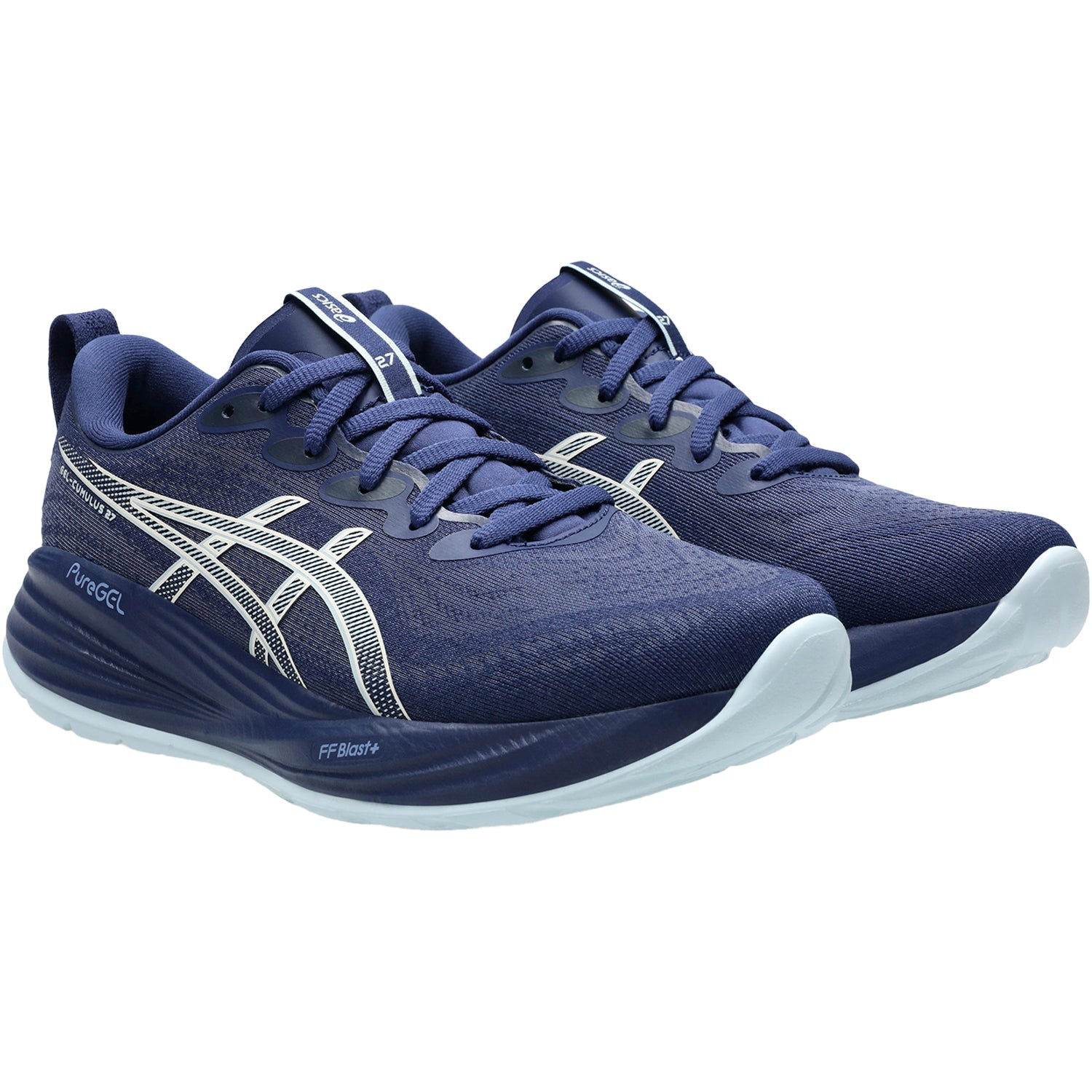 Womens Asics ASICS Gel-Cumulus 27 (Neutral Support) Women's Athletic Shoes Indigo Blue/Cool Grey Indigo Blue/Cool Grey