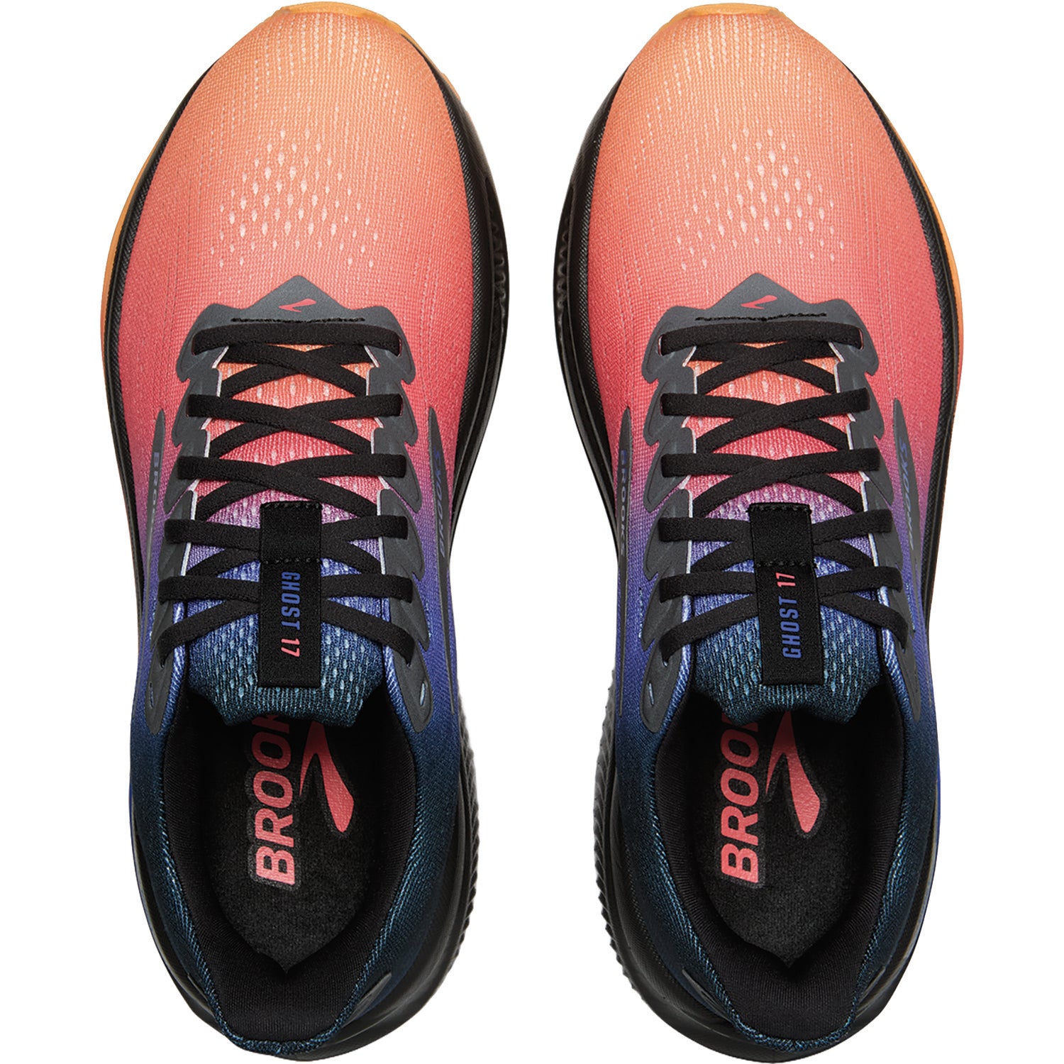 Womens Brooks Women's Brooks Ghost 17 Night Blue/Papaya (Neutral Support) Night Blue/Papaya