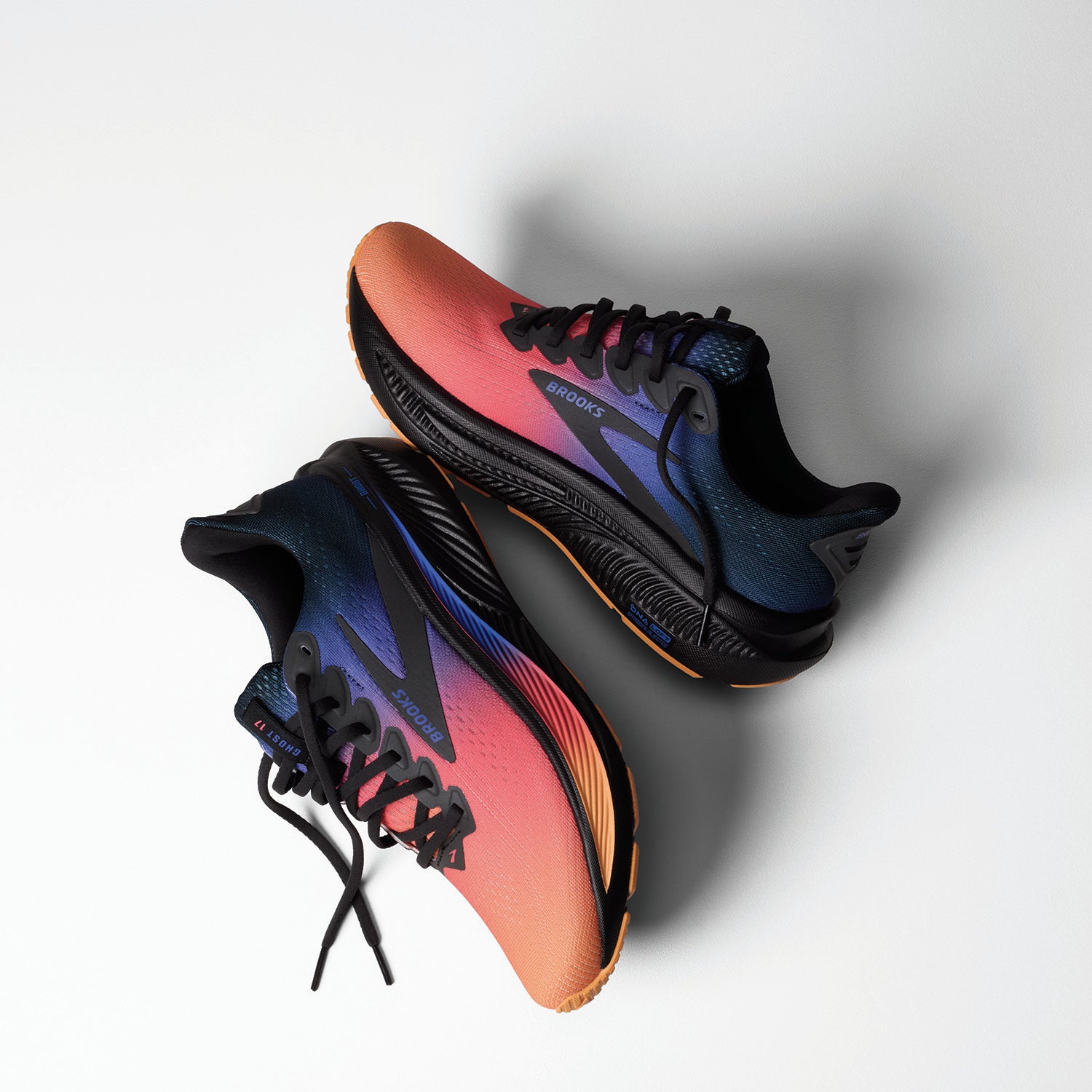 Womens Brooks Women's Brooks Ghost 17 Night Blue/Papaya (Neutral Support) Night Blue/Papaya