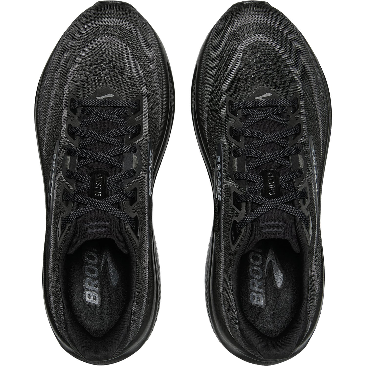Womens Brooks Brooks Ghost 18 Women's Athletic Shoes Black/Black/Ebony (Neutral Support) Black/Black/Ebony