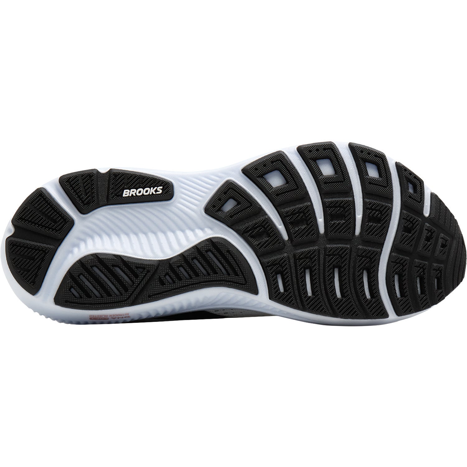 Womens Brooks Brooks Ghost 18 Women's Athletic Shoes White/Black/Rose Gold (Neutral Support) White/Black/Rose Gold