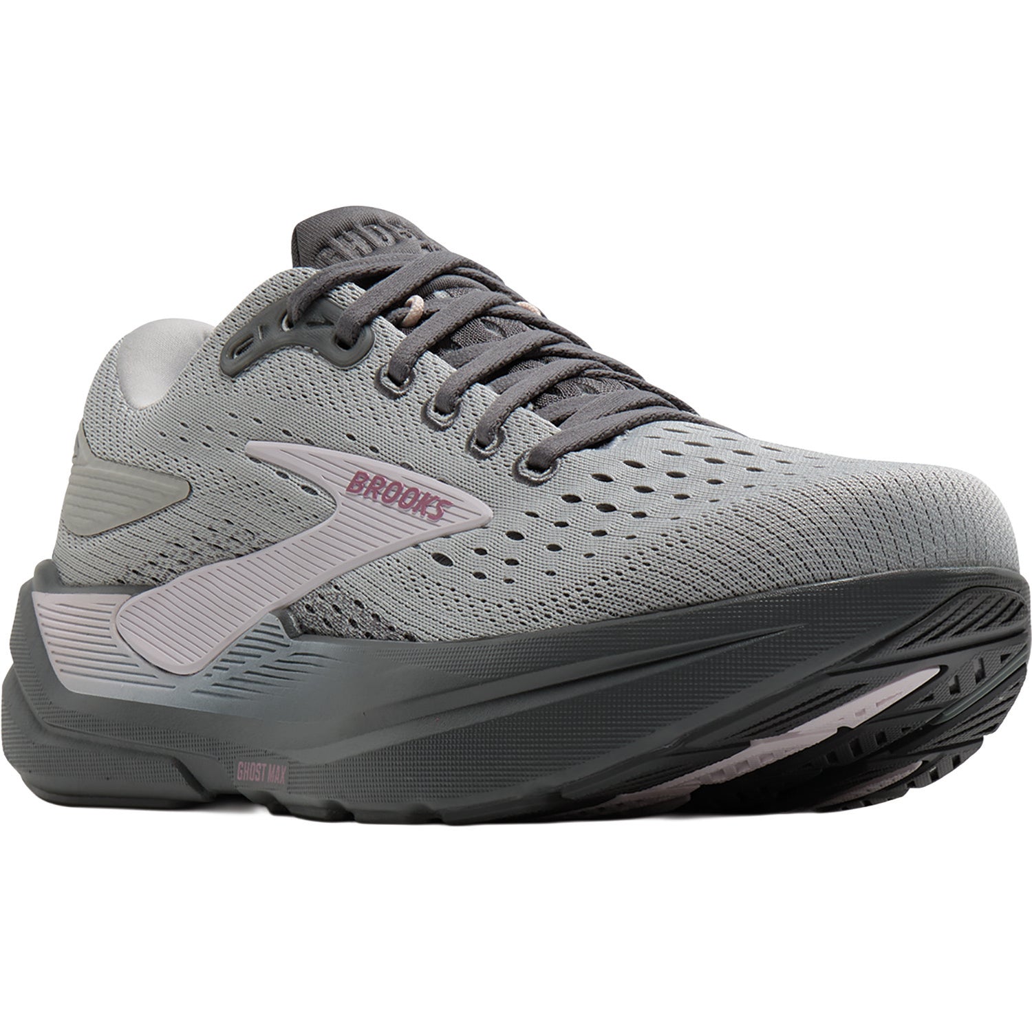 Womens Brooks Brooks Ghost Max 3 (Neutral Support) Women's Athletic Shoes Harbor Mist/Poppy Seed/Pink Harbor Mist/Poppy Seed/Pink