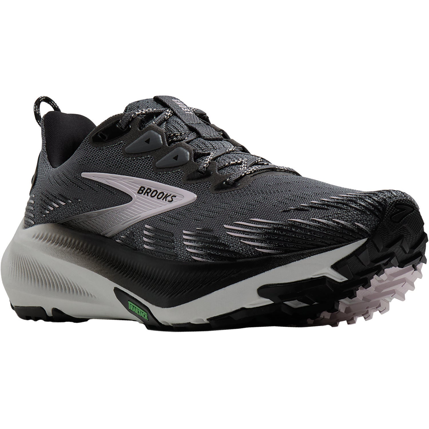 Womens Brooks Brooks Ghost Trail (Neutral Support) Women's Athletic Shoes Hiking Poppy Seed/Black/Pink Poppy Seed/Black/Pink