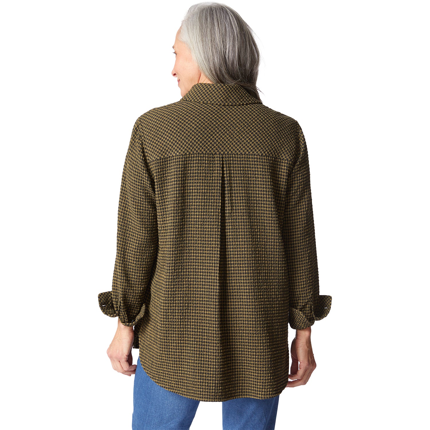 Womens Habitat Habitat Girl Gone Plaid Boyfriend Pocket Shirt Women's Long-Sleeve Top Avocado Avocado