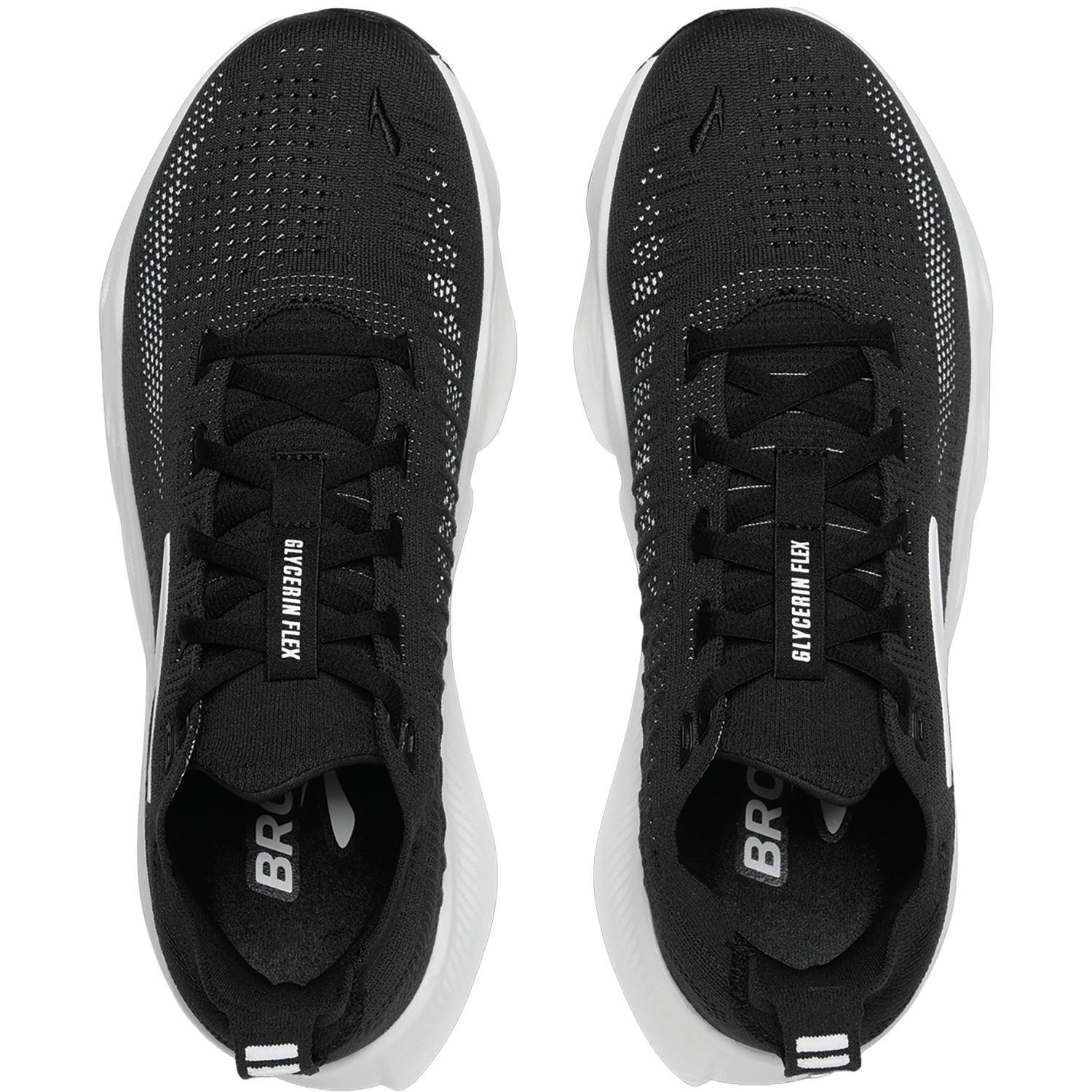 Womens Brooks Brooks Glycerin Flex (Flexible Support) Women's Athletic Shoes Black/White Black/White