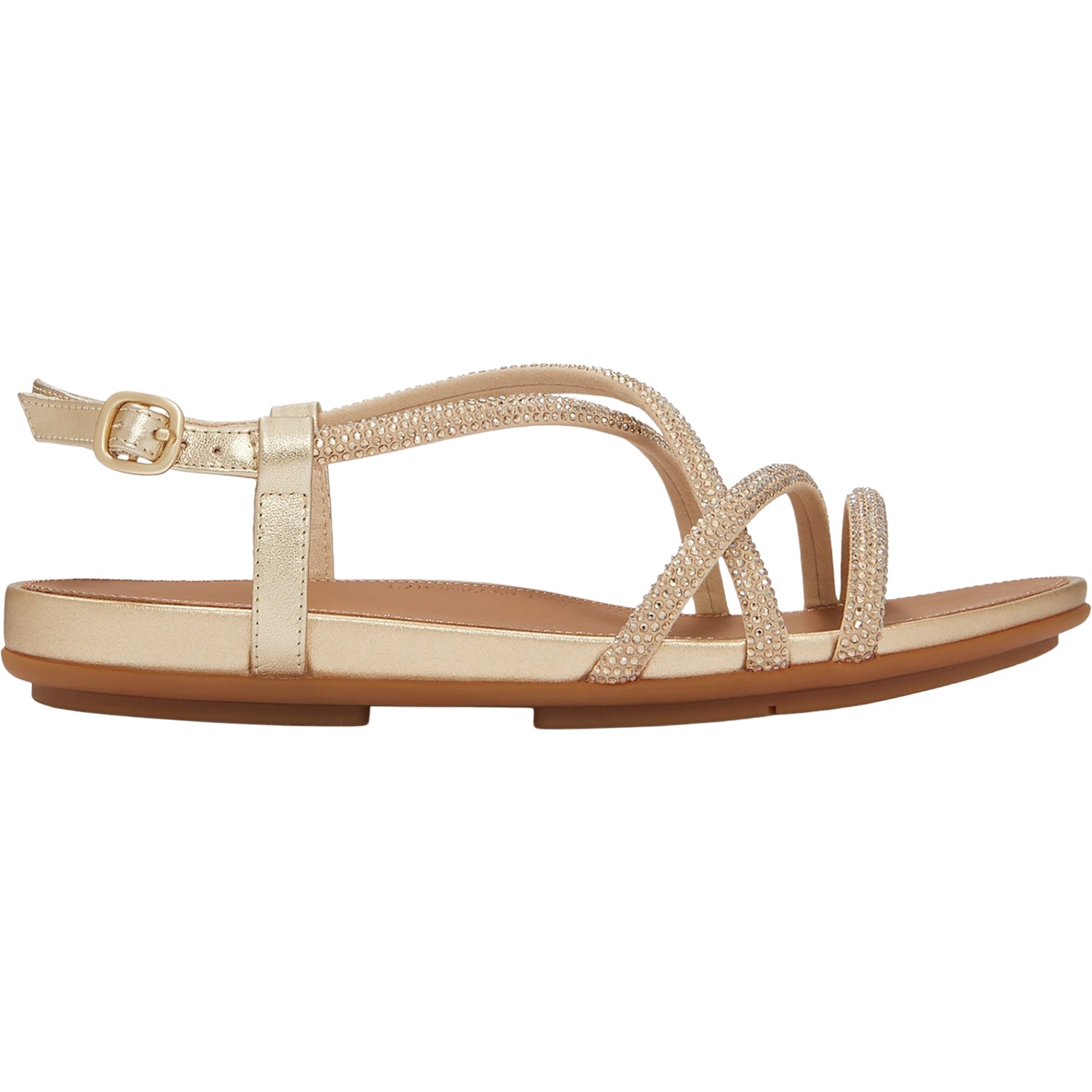 FitFlop Gracie Crystal Strappy Back-Strap Sandal Women's Dress Sandals  Platino