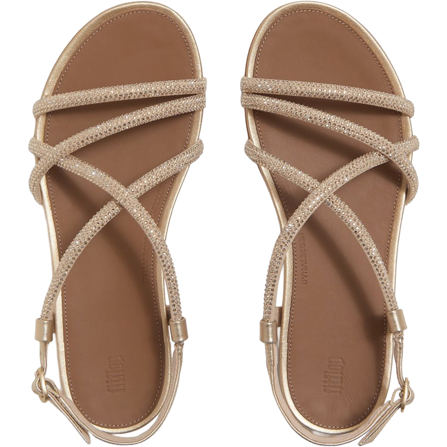 FitFlop Gracie Crystal Strappy Back-Strap Sandal Women's Dress Sandals Platino FitFlop Gracie Crystal Strappy Back-Strap Sandal Women's Dress Sandals Platino