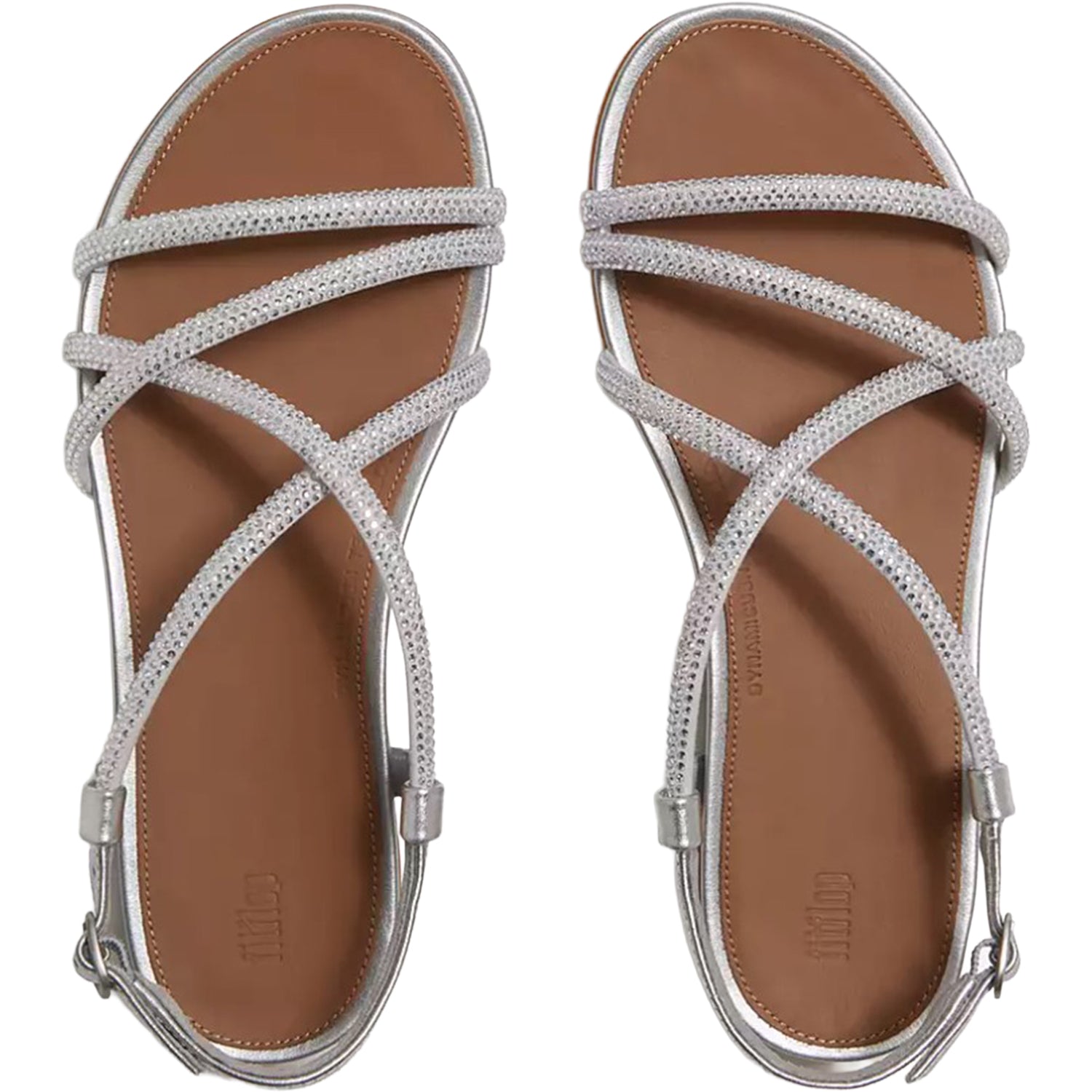 Womens Fit flop FitFlop Gracie Crystal Strappy Back-Strap Sandal Women's Dress Sandals Silver Silver