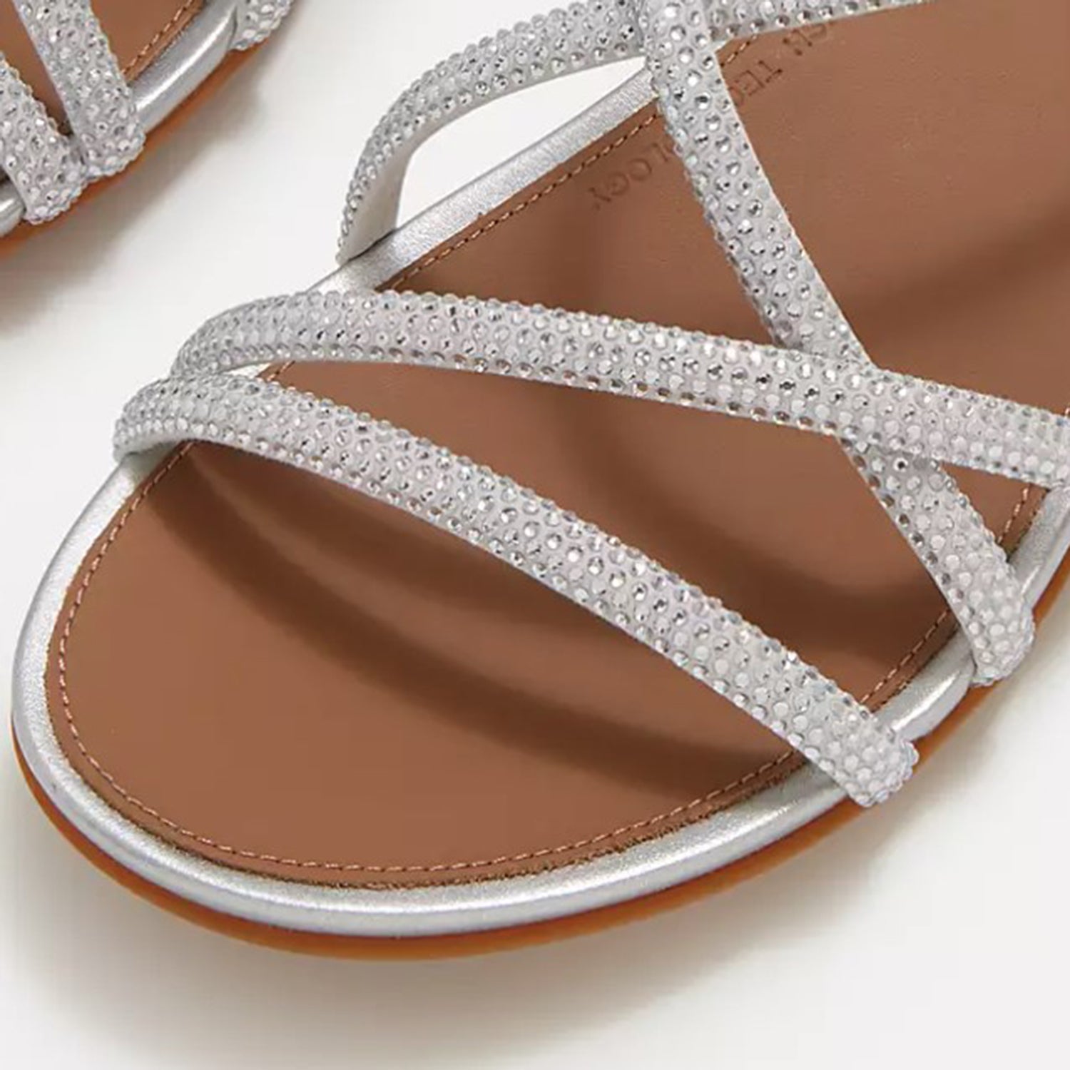 Womens Fit flop FitFlop Gracie Crystal Strappy Back-Strap Sandal Women's Dress Sandals Silver Silver