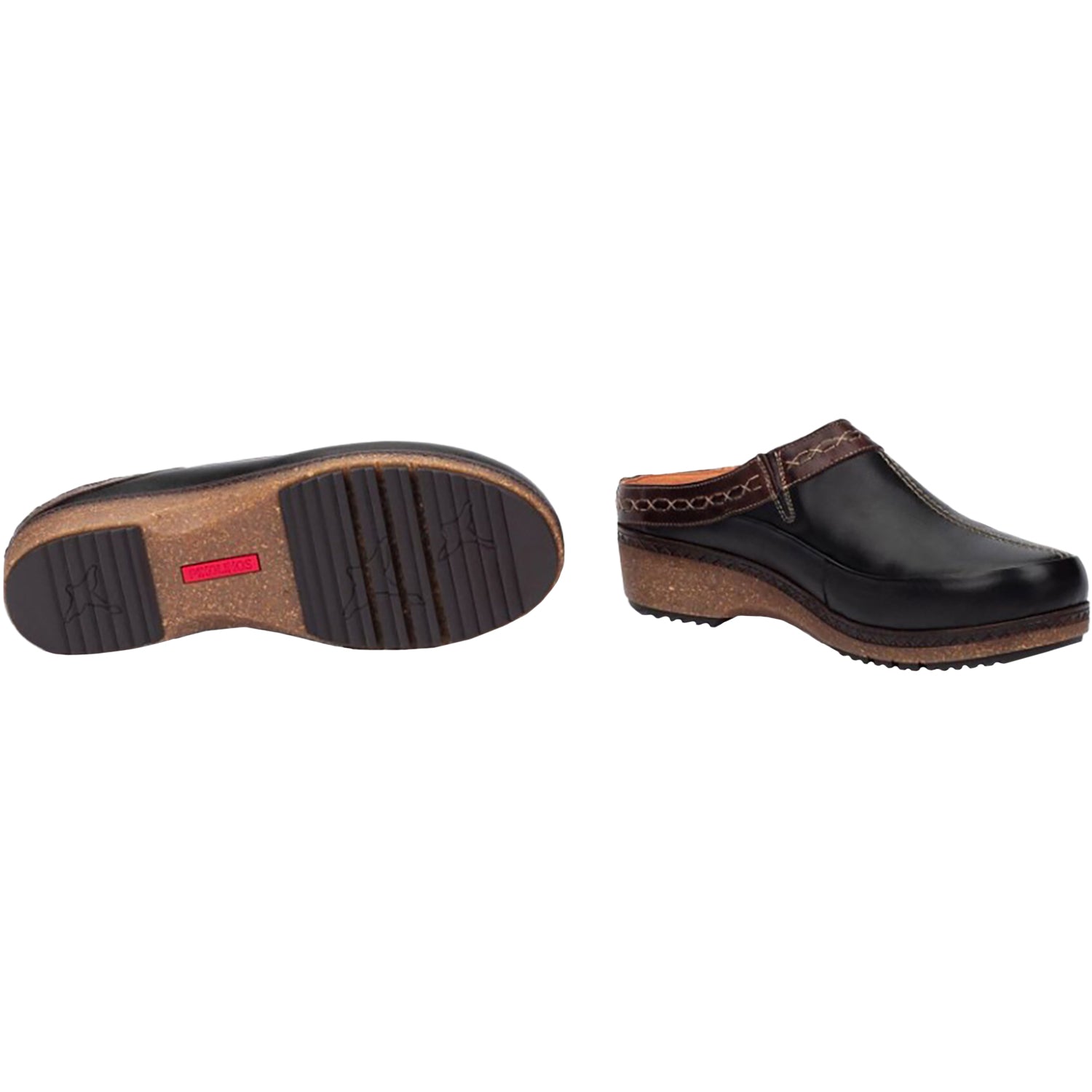 Womens Pikolinos Pikolinos Granada W0W-3922C1 Women's Open Back Clogs Black Leather Black Leather
