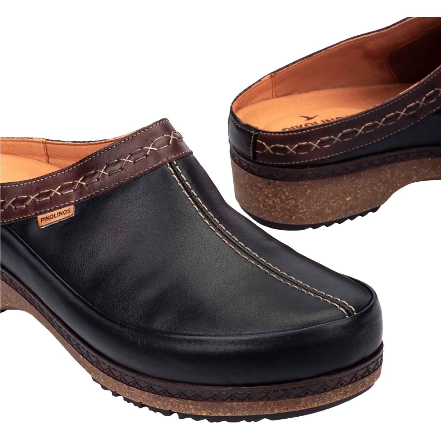 Womens Pikolinos Pikolinos Granada W0W-3922C1 Women's Open Back Clogs Black Leather Black Leather