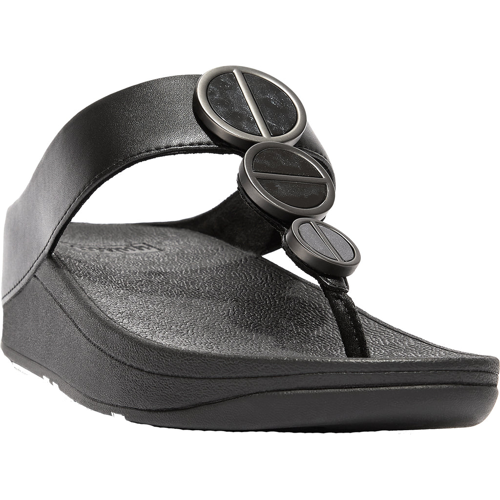 Womens Fit flop Women's FitFlop Halo Black Leather Black Leather