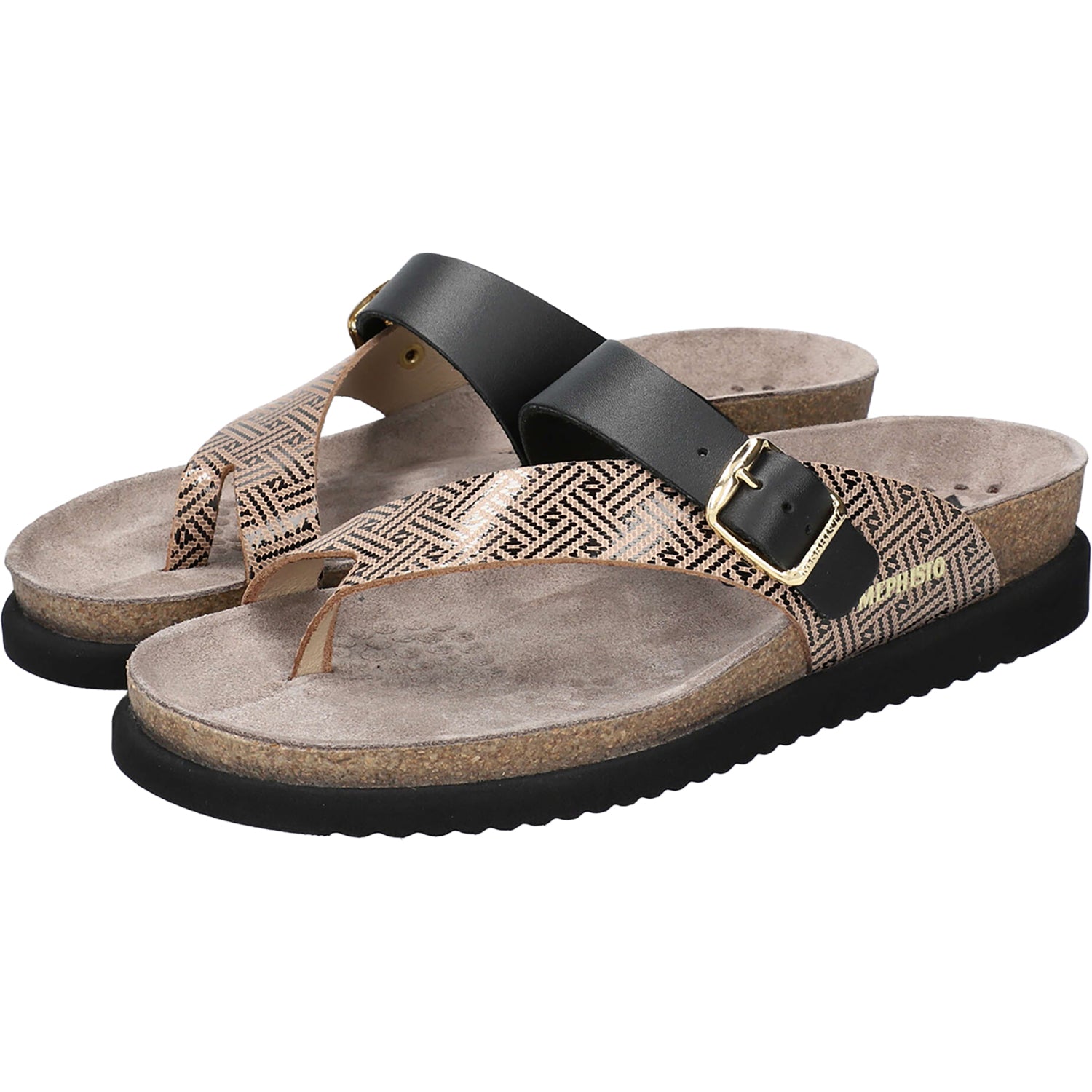 Womens Mephisto Mephisto Helen Mix Women's Thong Sandals Black Helios Black Helios