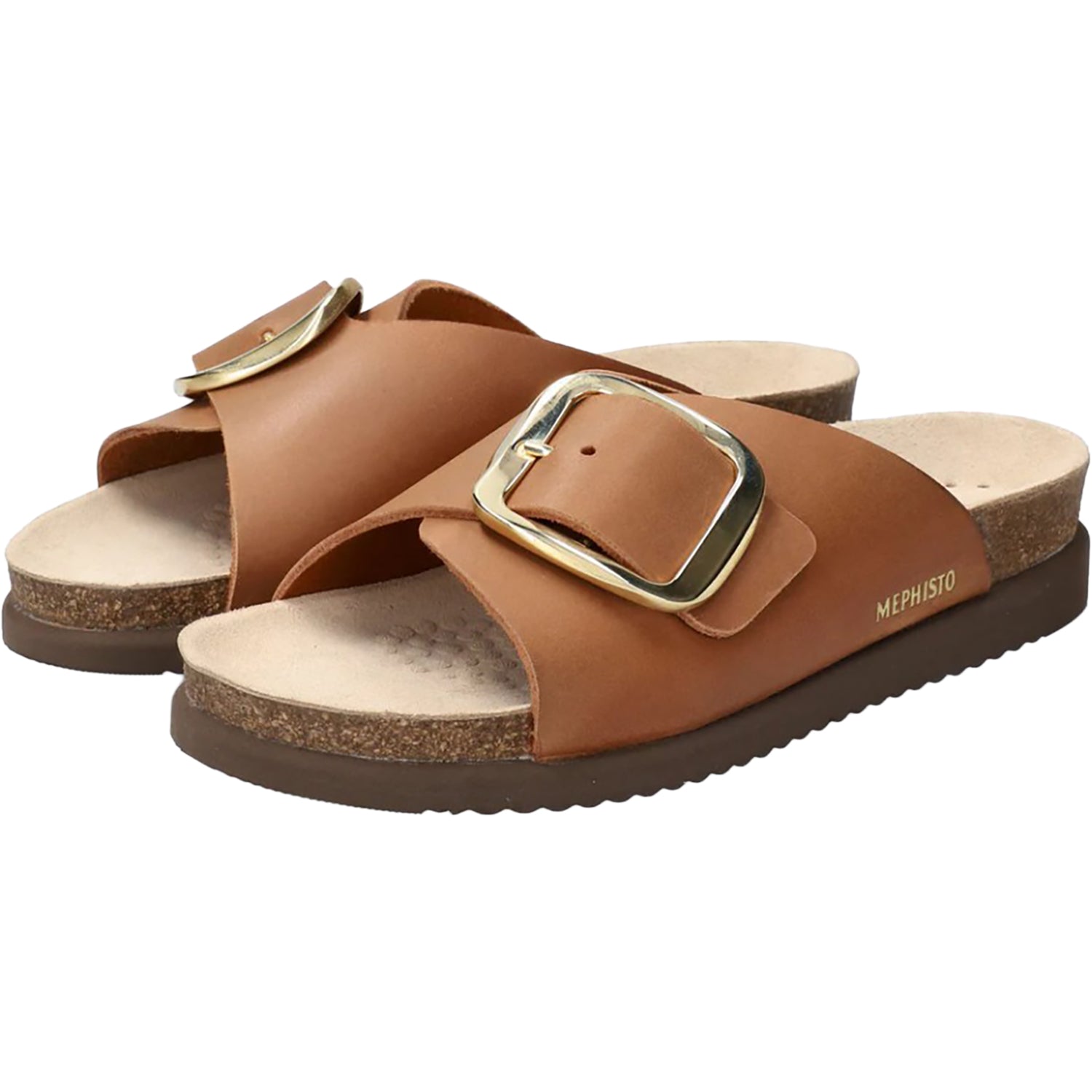 Womens Mephisto Mephisto Hariana Women's Slide Sandals Camel Scratch Camel Scratch