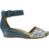 Womens Earth Women's Earth Hera Blue Printed Leather Blue Printed Leather